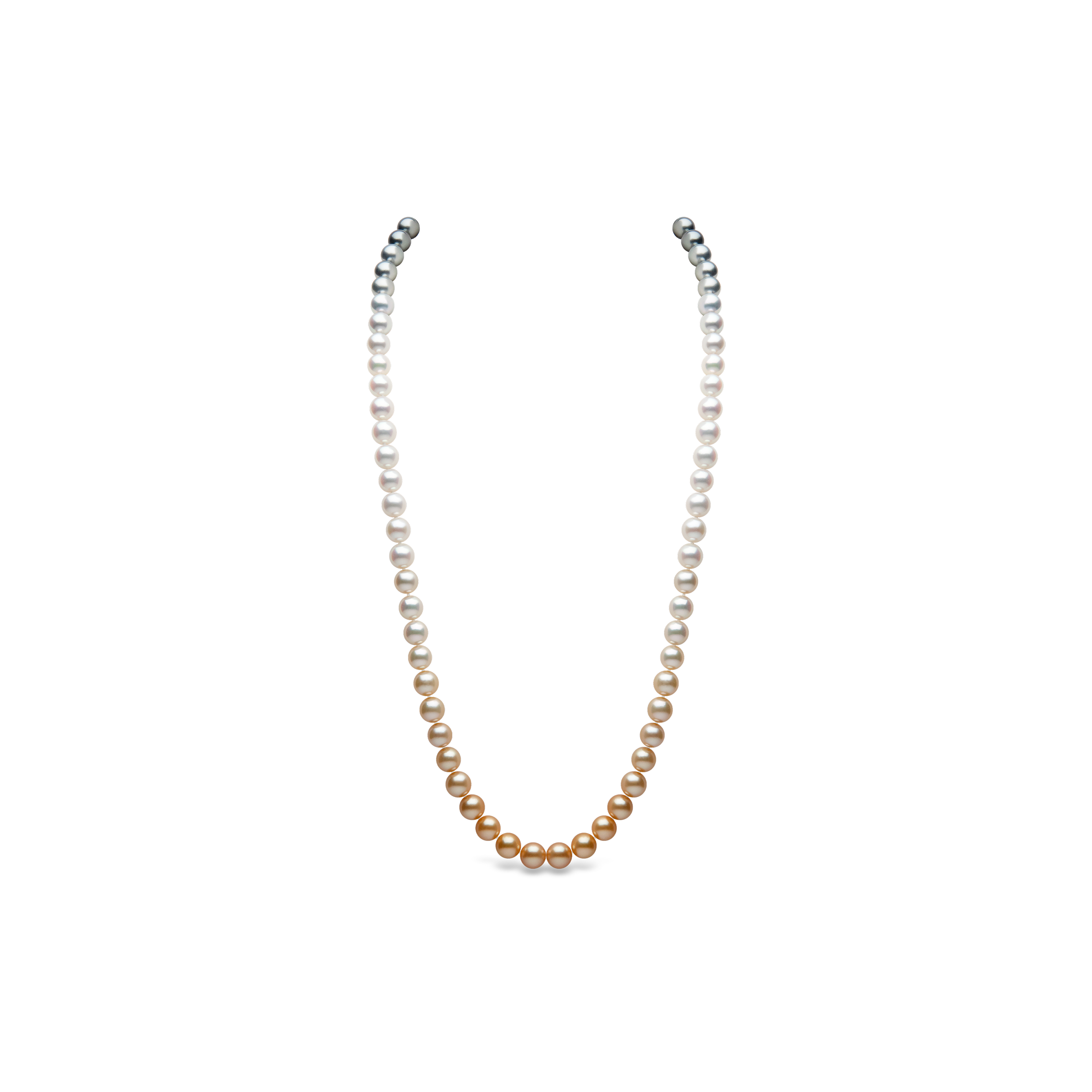 Ombre Tahitian and mix pearl necklace