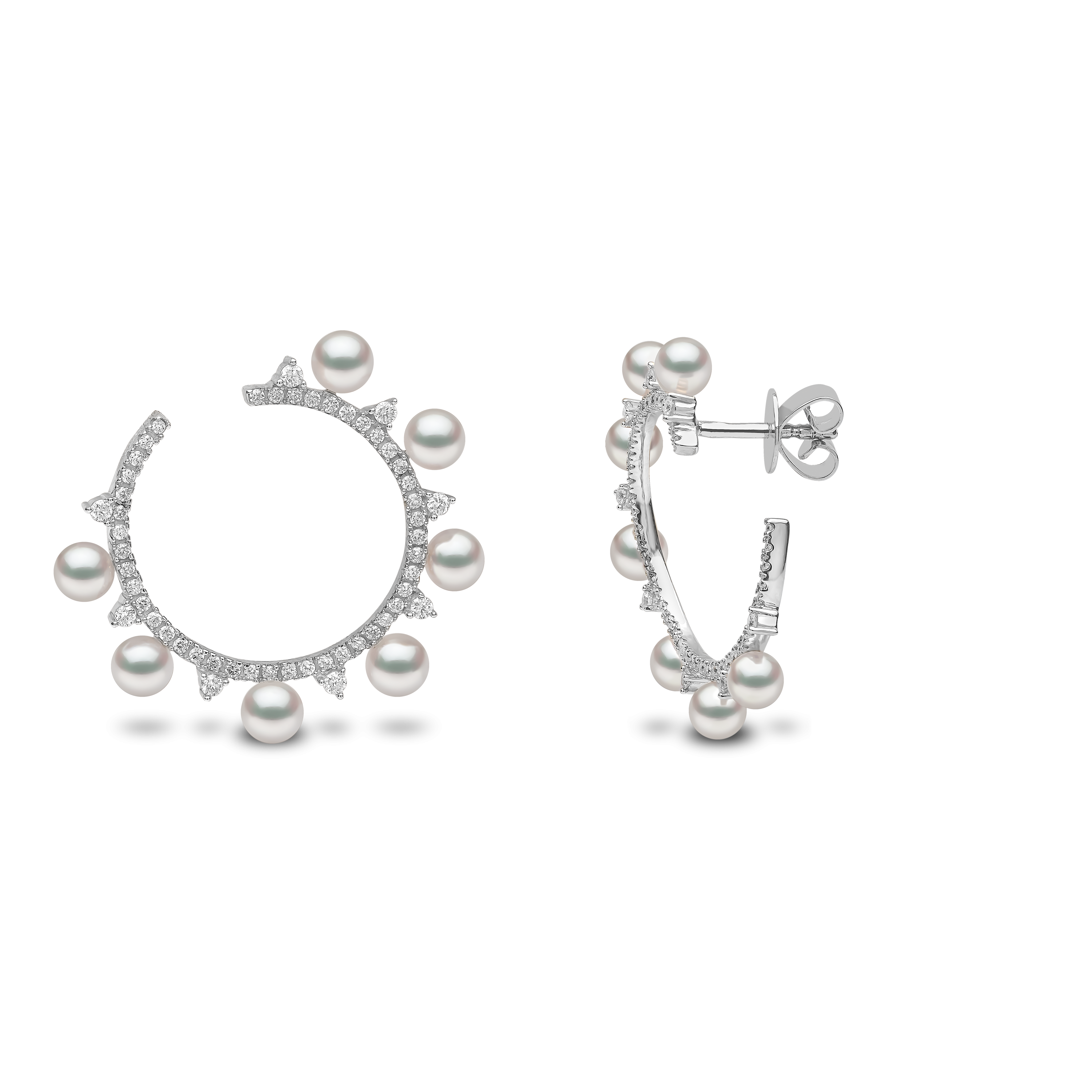 Серьги Sleek Circle из золота 18 карат с жемчугом и бриллиантами
