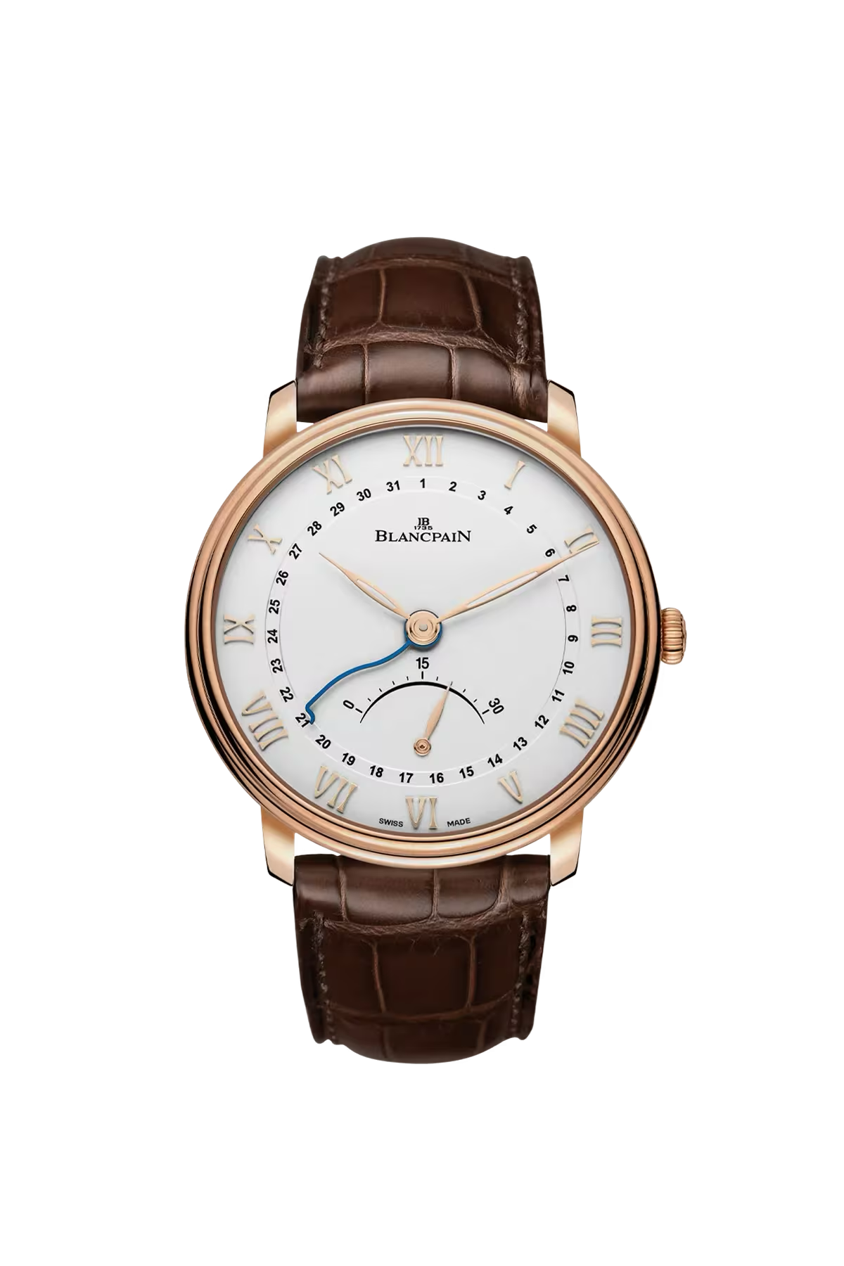 Часы Blancpain Villeret Ultraplate 40 мм: корпус из красного золота и опалиновый циферблат. Референс 6653Q-3642-55B.