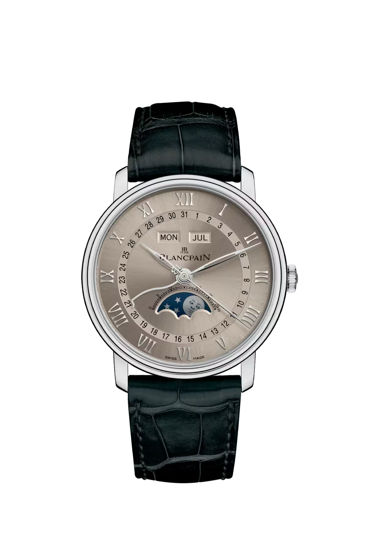 Blancpain Villeret Complete Calendar 40 մմ ժամացույց՝ սպիտակ ոսկուց պատյանով և արևային հարդարմամբ բաց շագանակագույն թվատախտակով։ Ռեֆերենս՝ 6654-1504-55B։