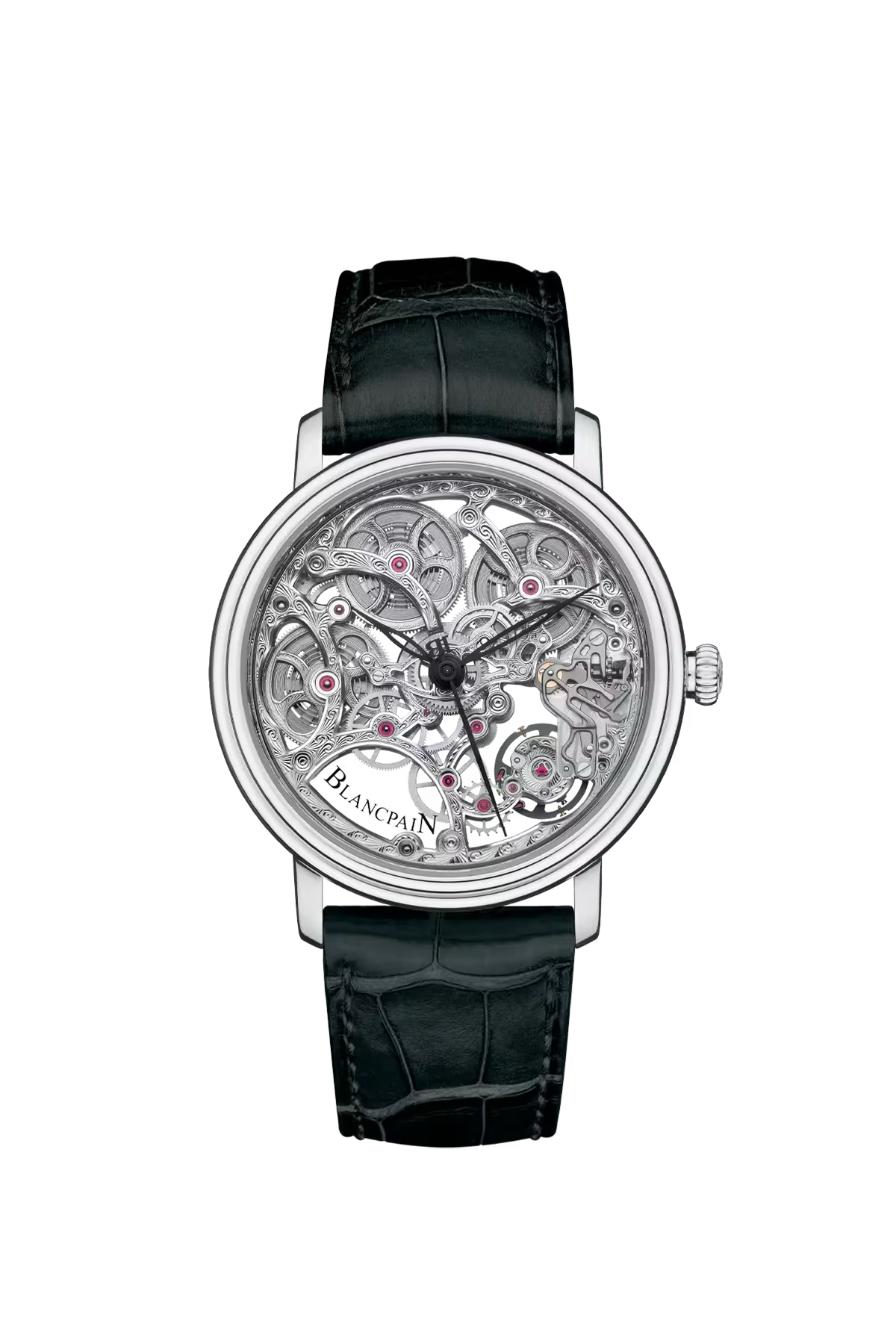 Blancpain Villeret Skeleton 8 Days 38 մմ ժամացույց՝ սպիտակ ոսկուց պատյանով և շափյուղա թիթեղով թվատախտակով։ Ռեֆերենս՝ 6633-1500-55B։