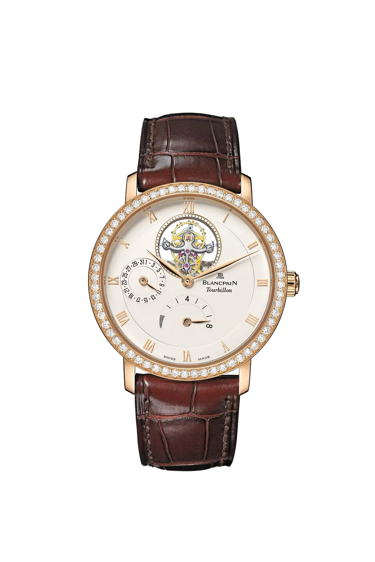 Blancpain Villeret Tourbillon 8 Days 38 մմ ժամացույց՝ կարմիր ոսկուց պատյանով և օպալային թվատախտակով։ Ռեֆերենս՝ 6025-2942-55B։