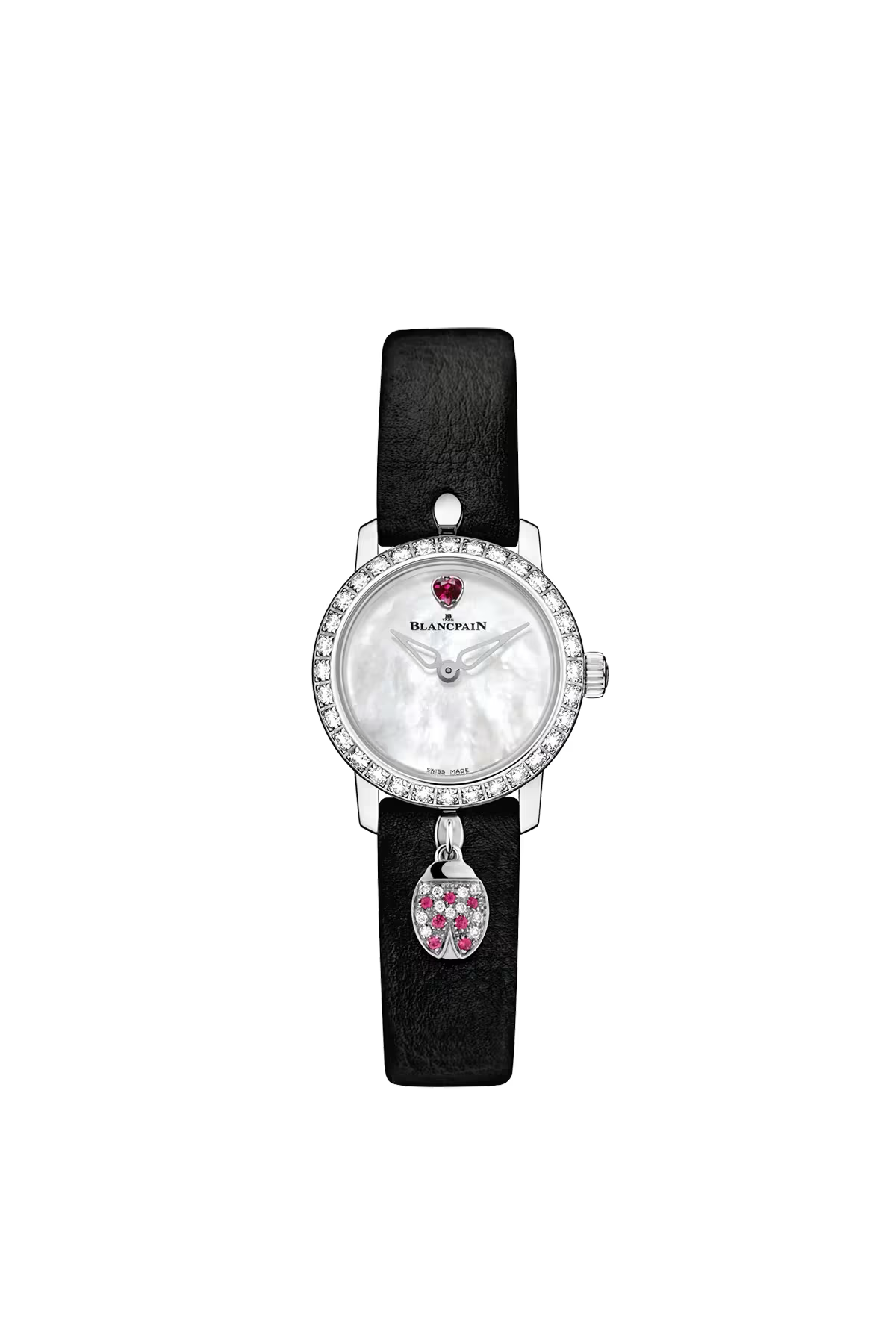 Blancpain Ladybird Ultraplate 21.5 մմ ժամացույց՝ սպիտակ ոսկուց պատյանով և ադամանդներով մարգարտափայլ թվատախտակով։ Ռեֆերենս՝ 0063D-1954-63A։