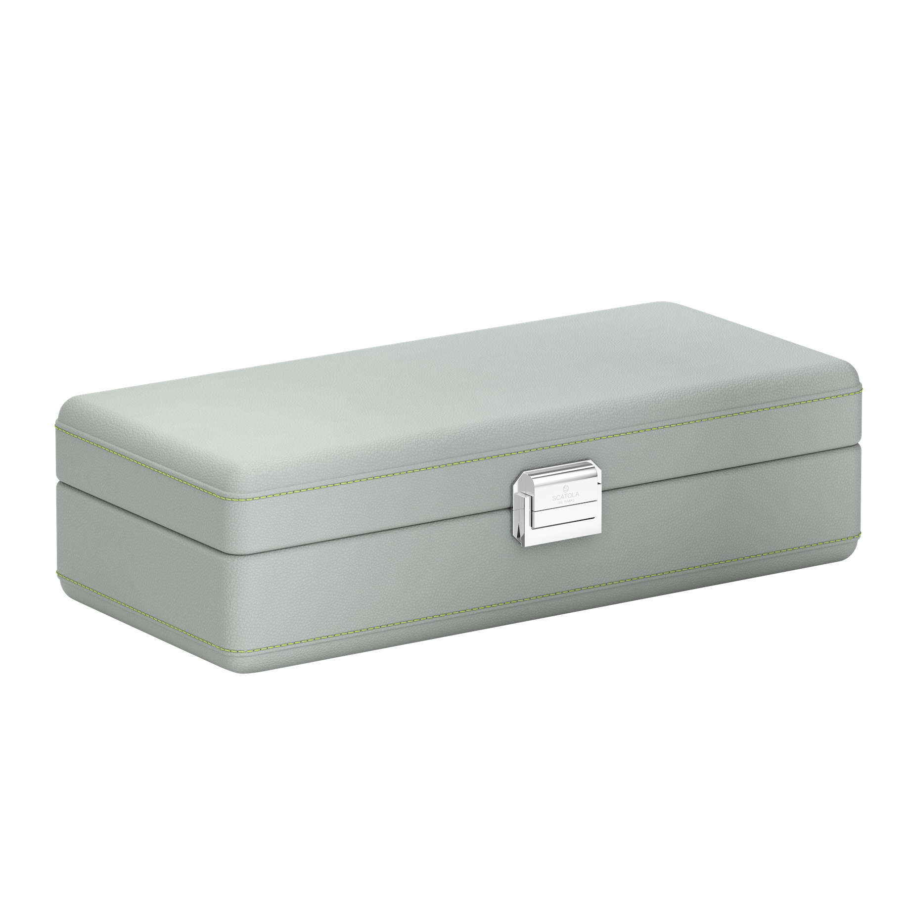 Кожаная шкатулка для часов Valigetta 4 Pearl Gray / Anise Green