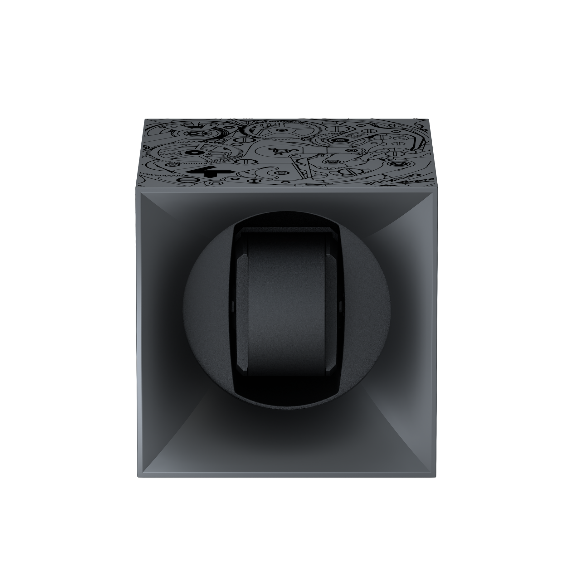 Шкатулка для подзавода часов Silver Soft Touch Black Movement