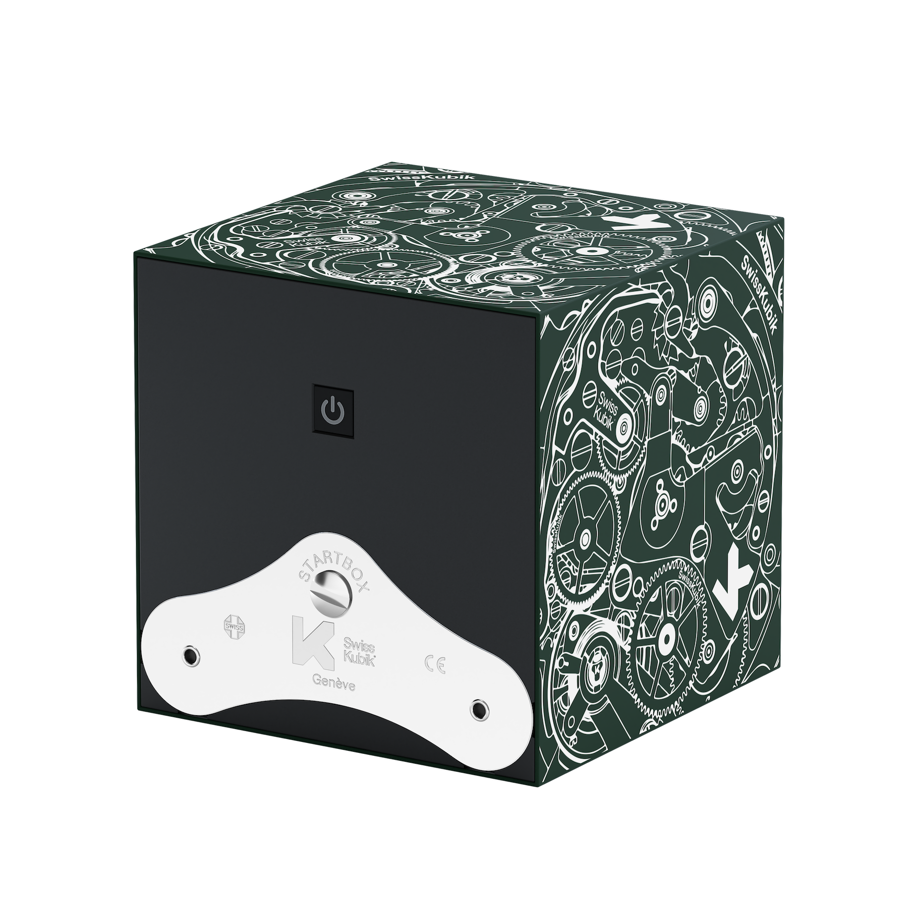 Шкатулка для подзавода часов Green Soft Touch White Movement