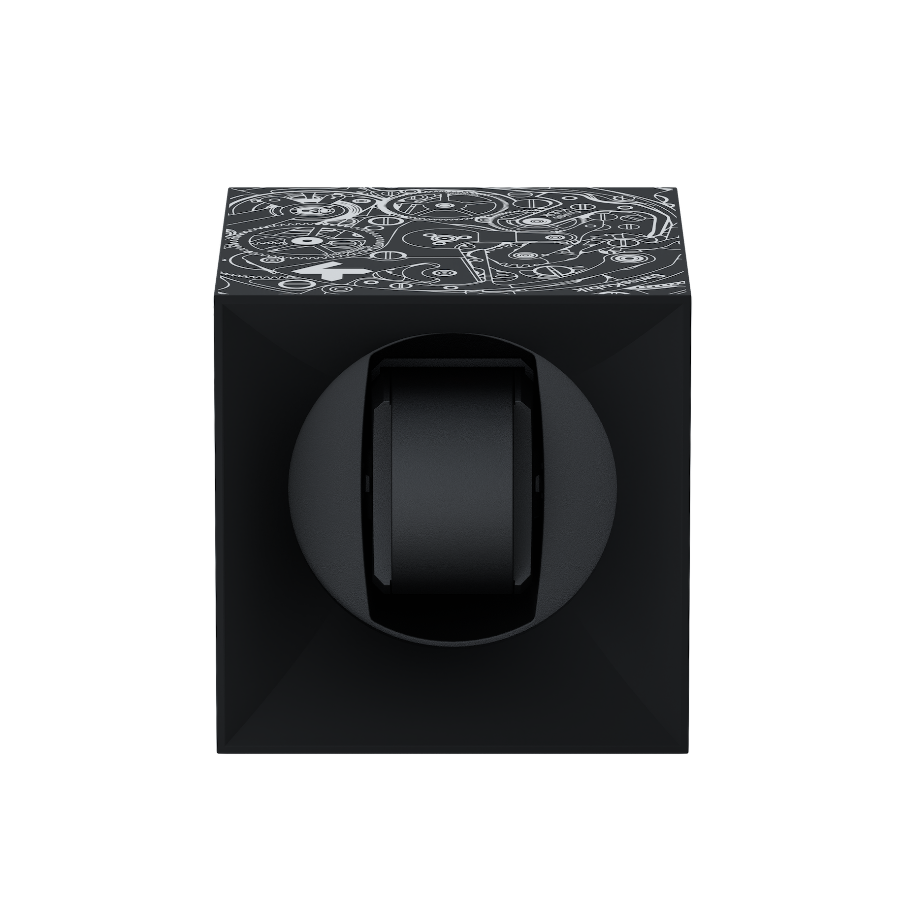Black Soft Touch White Movement ժամացույցի լարման տուփ