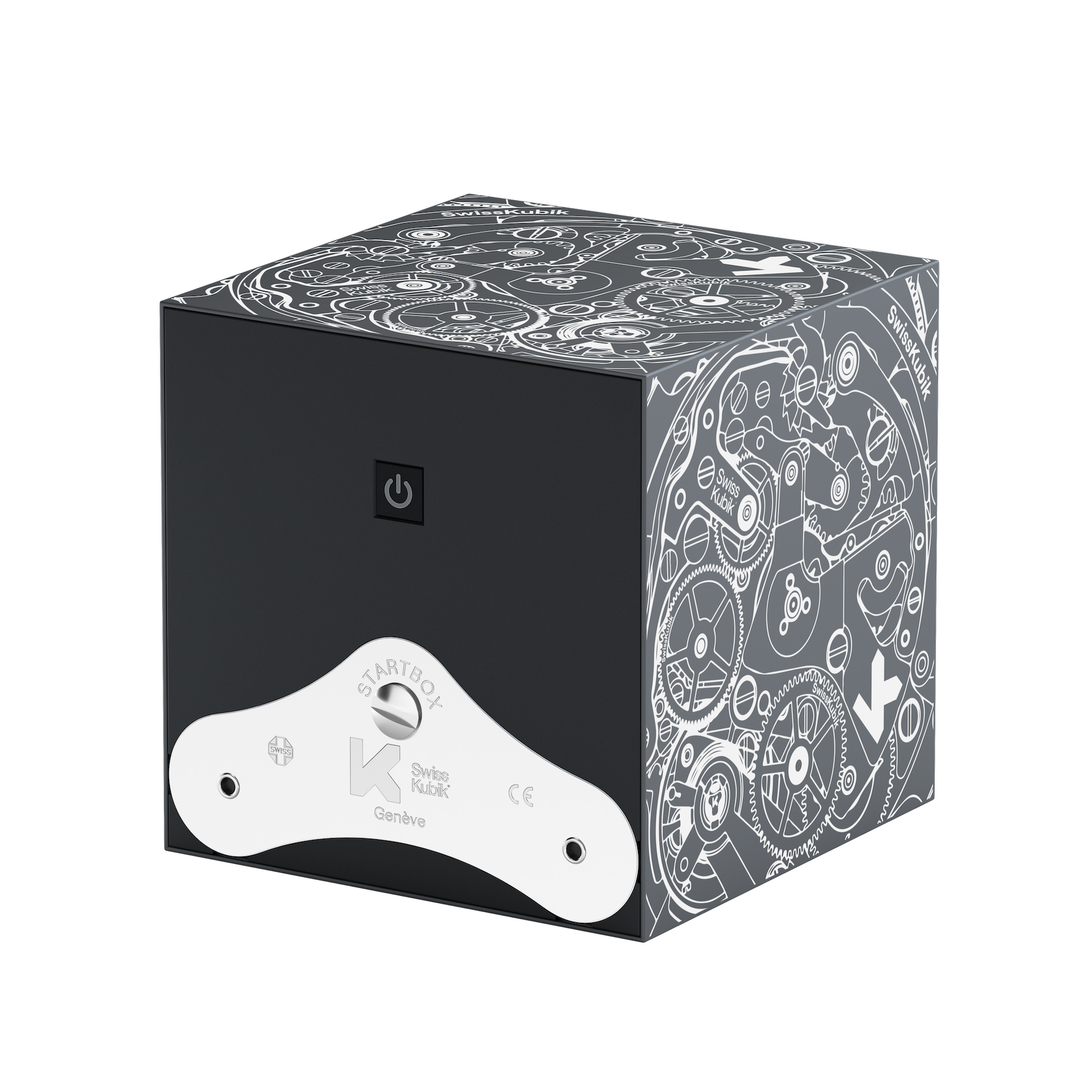Шкатулка для подзавода часов Silver Soft Touch White Movement