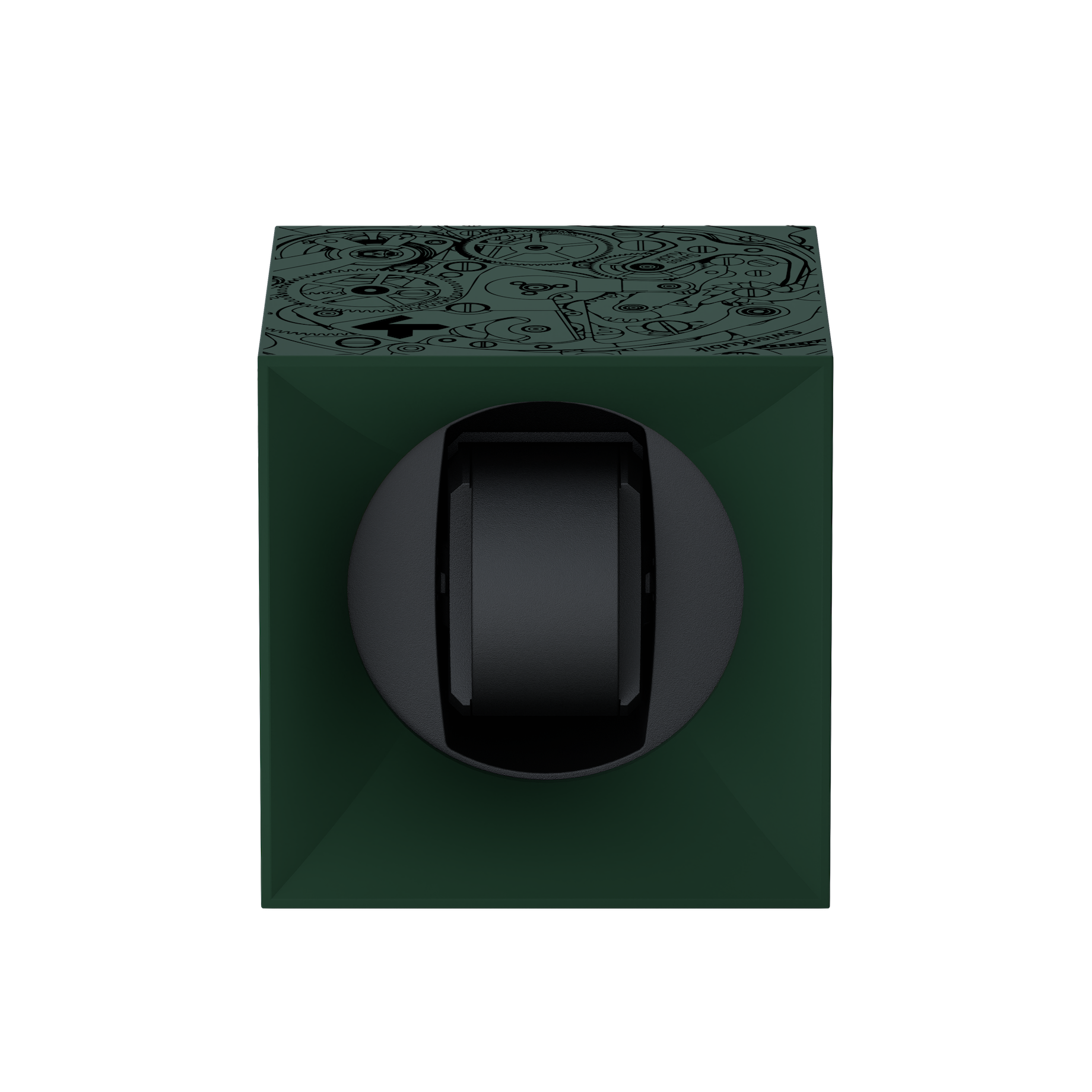 Шкатулка для подзавода часов Green Soft Touch Black Movement