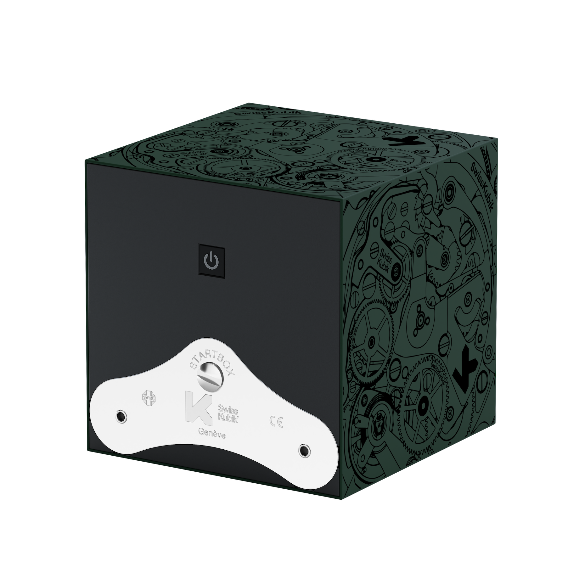 Шкатулка для подзавода часов Green Soft Touch Black Movement