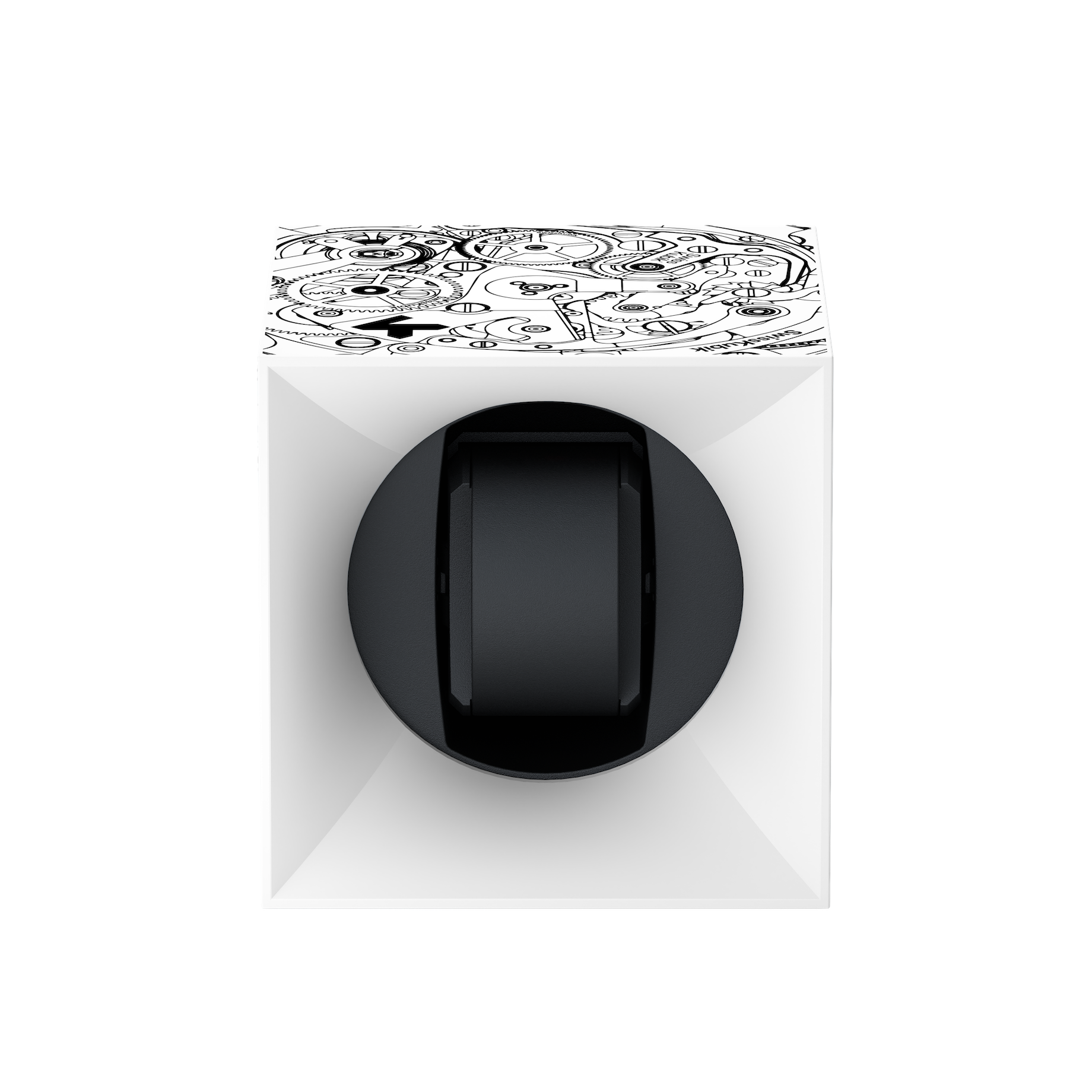 Шкатулка для подзавода одних часов White Soft Touch Black Movement
