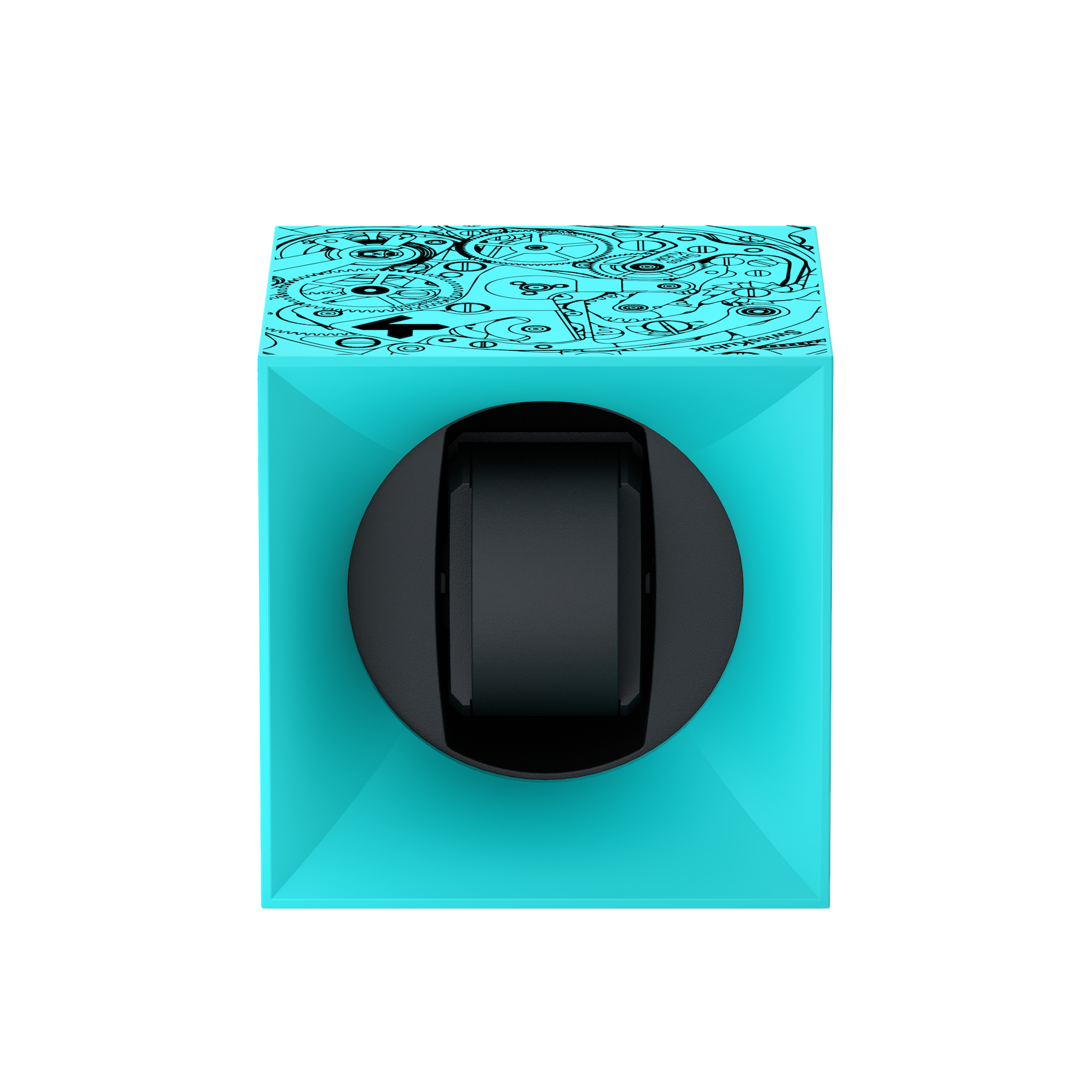 Turquoise Soft Touch Black Movement ժամացույցի լարման տուփ
