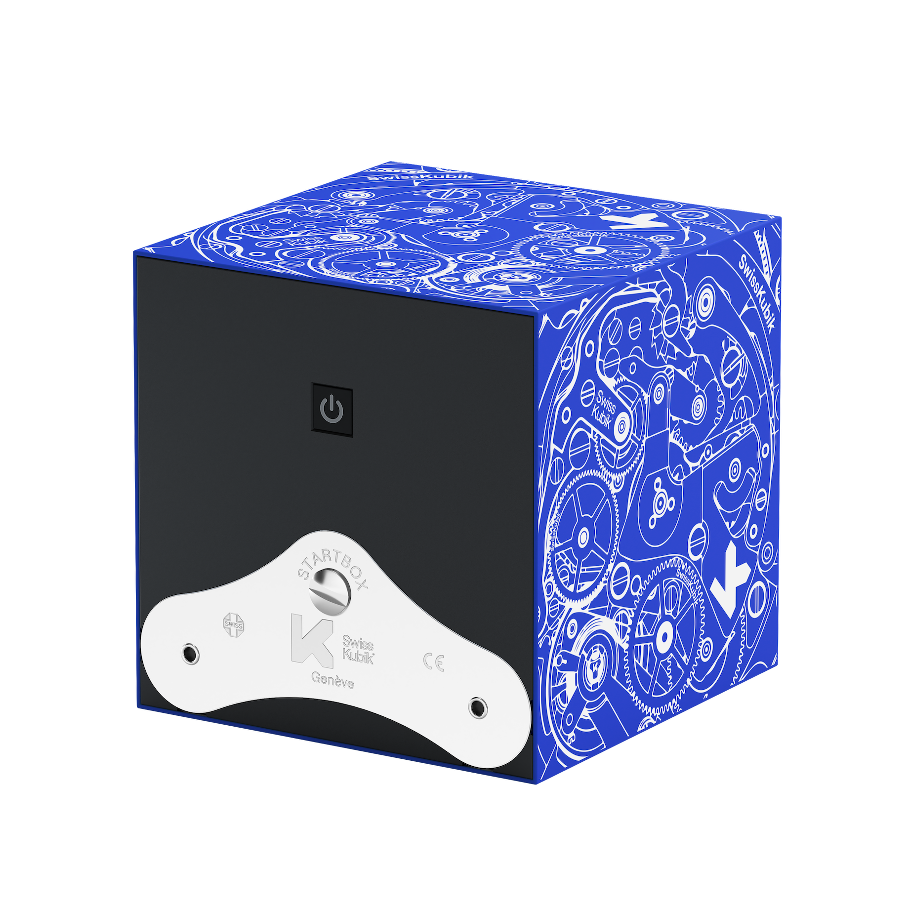 Шкатулка для подзавода часов Blue Soft Touch White Movement