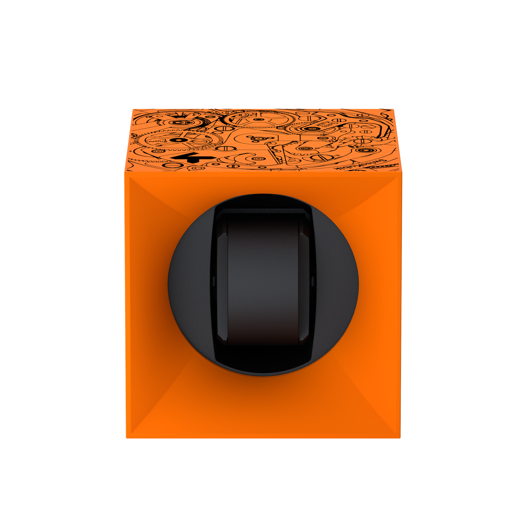 Orange Soft Touch Black Movement ժամացույցի լարման տուփ