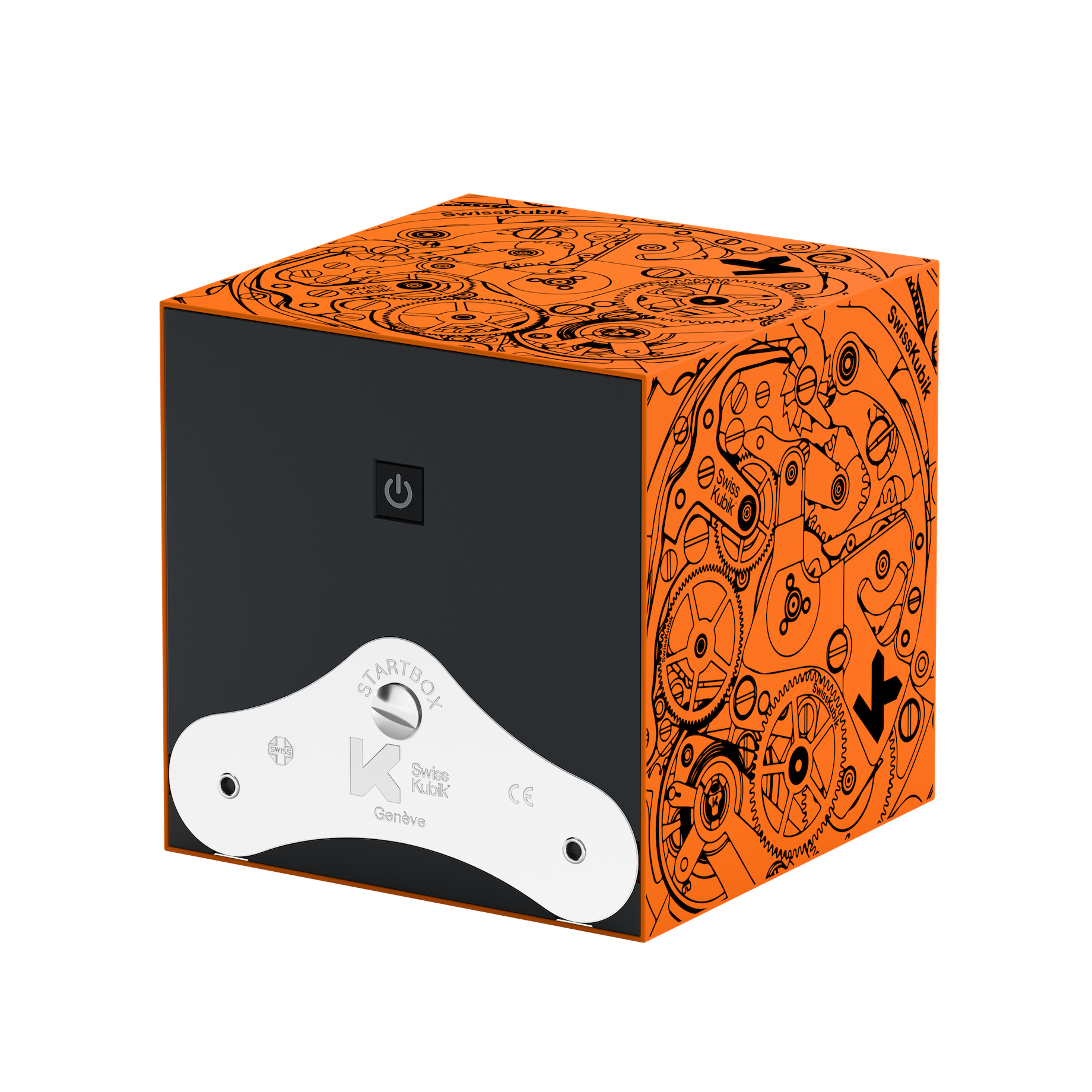 Orange Soft Touch Black Movement ժամացույցի լարման տուփ