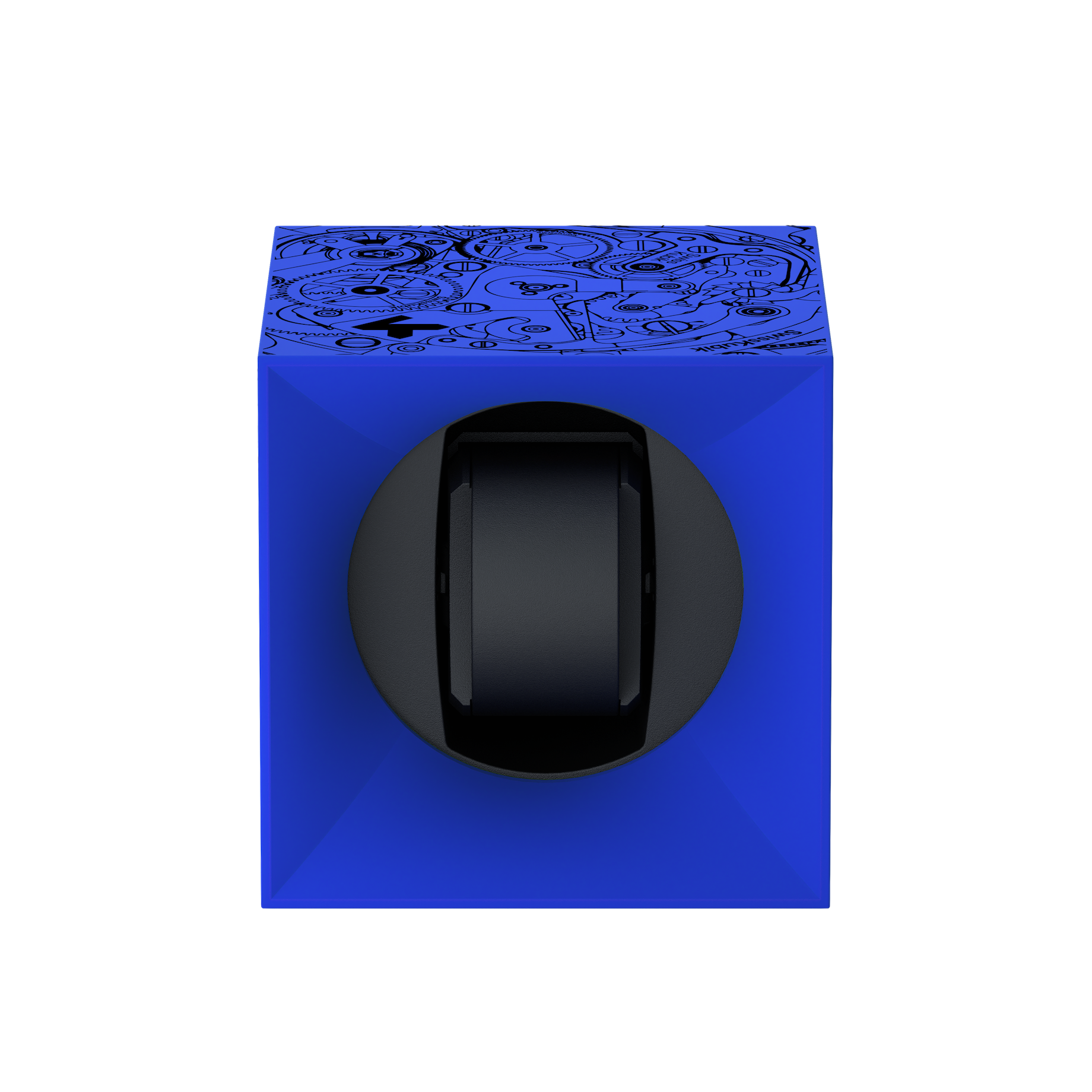 Шкатулка для подзавода часов Blue Soft Touch Black Movement