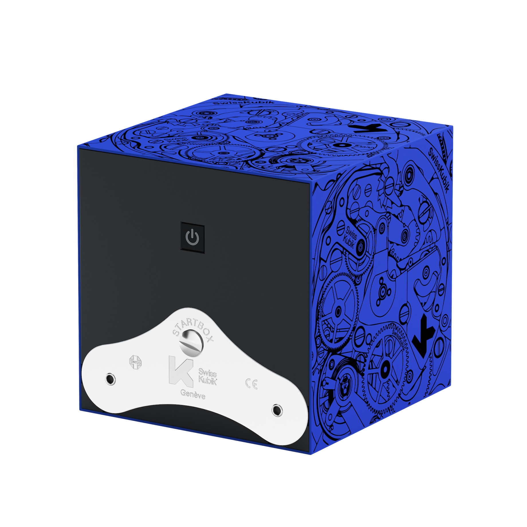 Шкатулка для подзавода часов Blue Soft Touch Black Movement