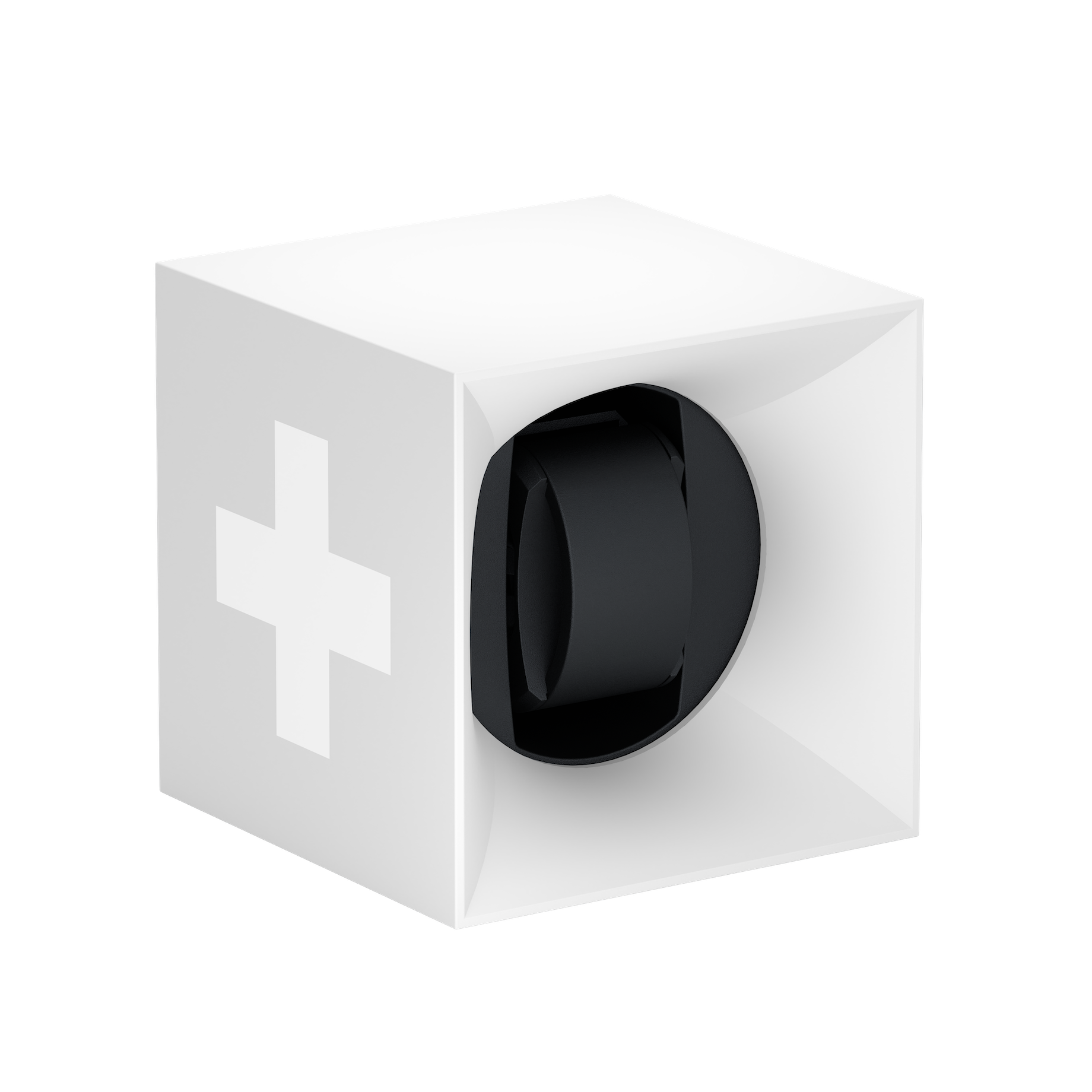 Виндер SwissKubik белый Soft Touch со швейцарским крестом, Референс SK01.STB.013.SC