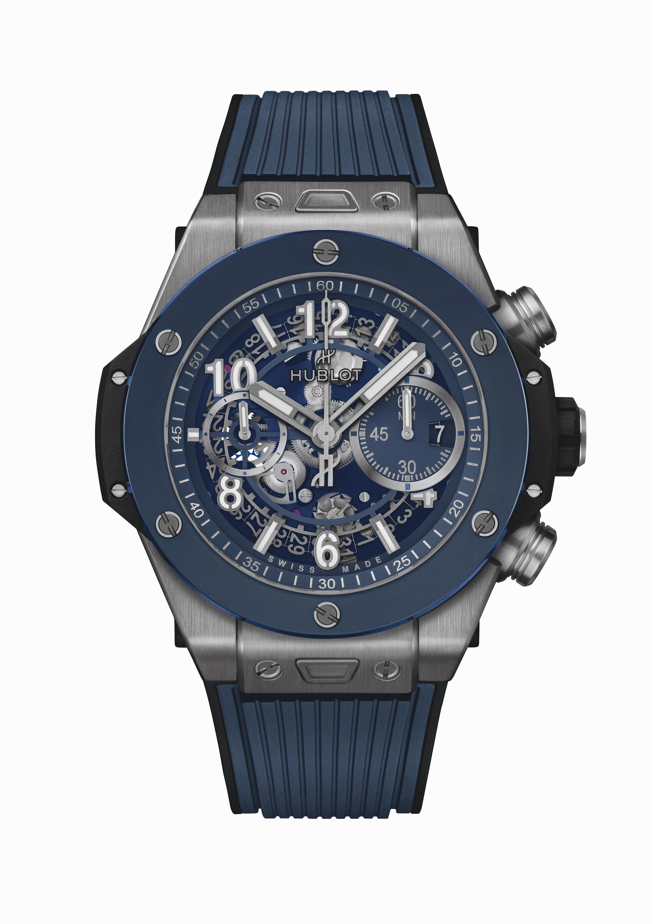 Часы Hublot Big Bang Unico Titanium Blue Ceramic 44 мм. Референс 421.NL.5170.RX.