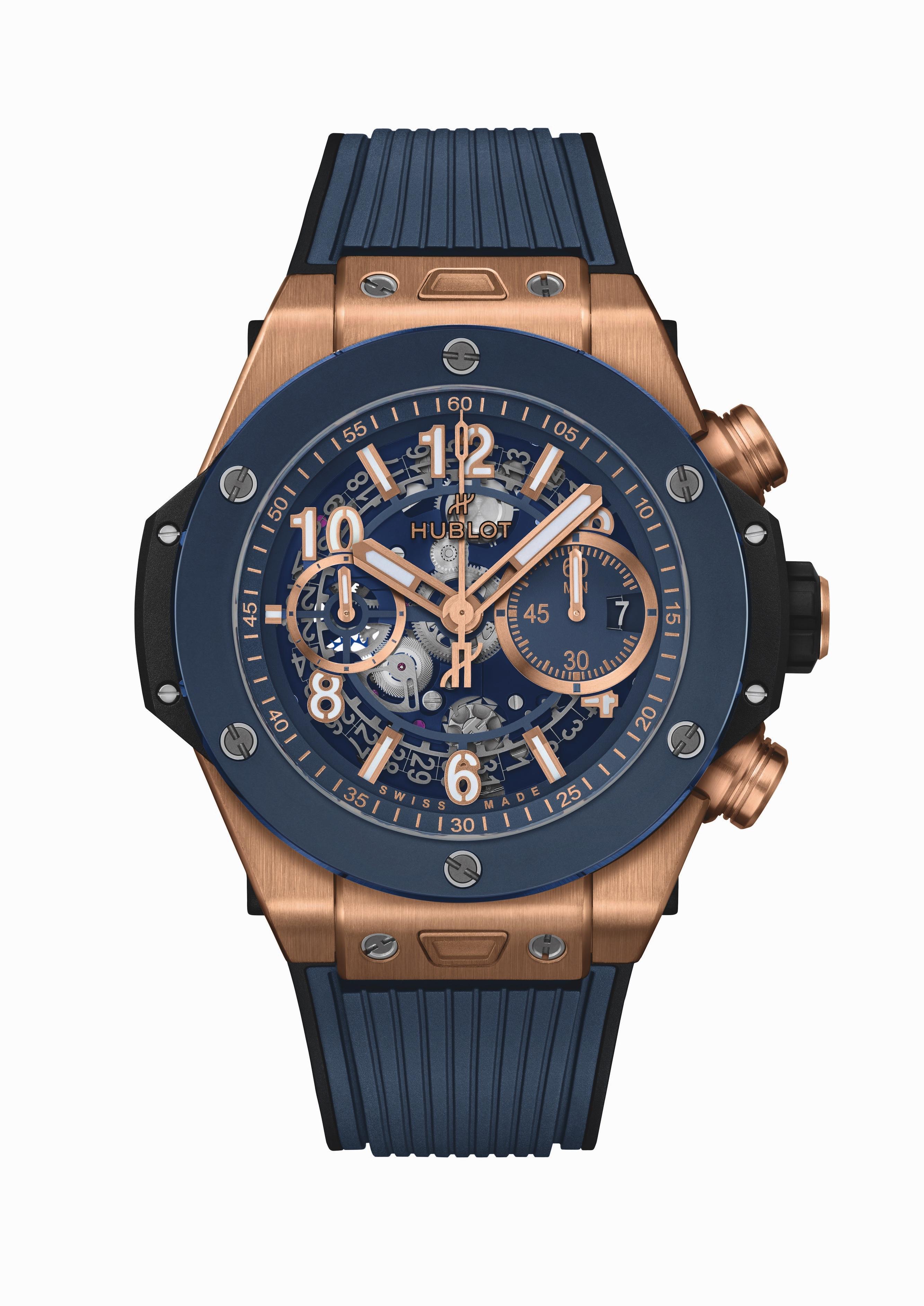 Часы Hublot Big Bang Unico King Gold Blue Ceramic 44 мм. Референс 421.OL.5180.RX.