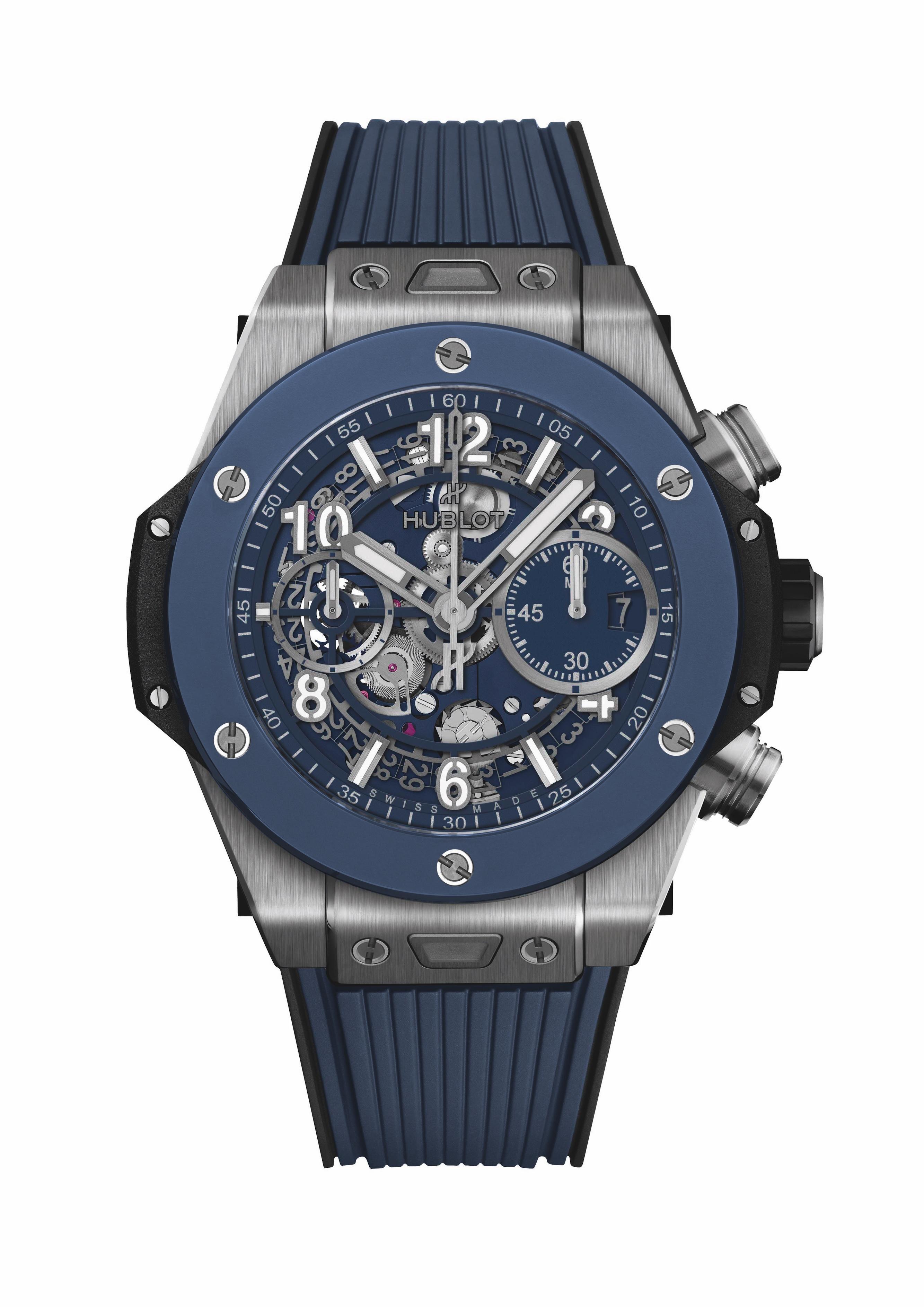 Часы Hublot Big Bang Unico Titanium Blue Ceramic 42 мм. Референс 441.NL.5171.RX.