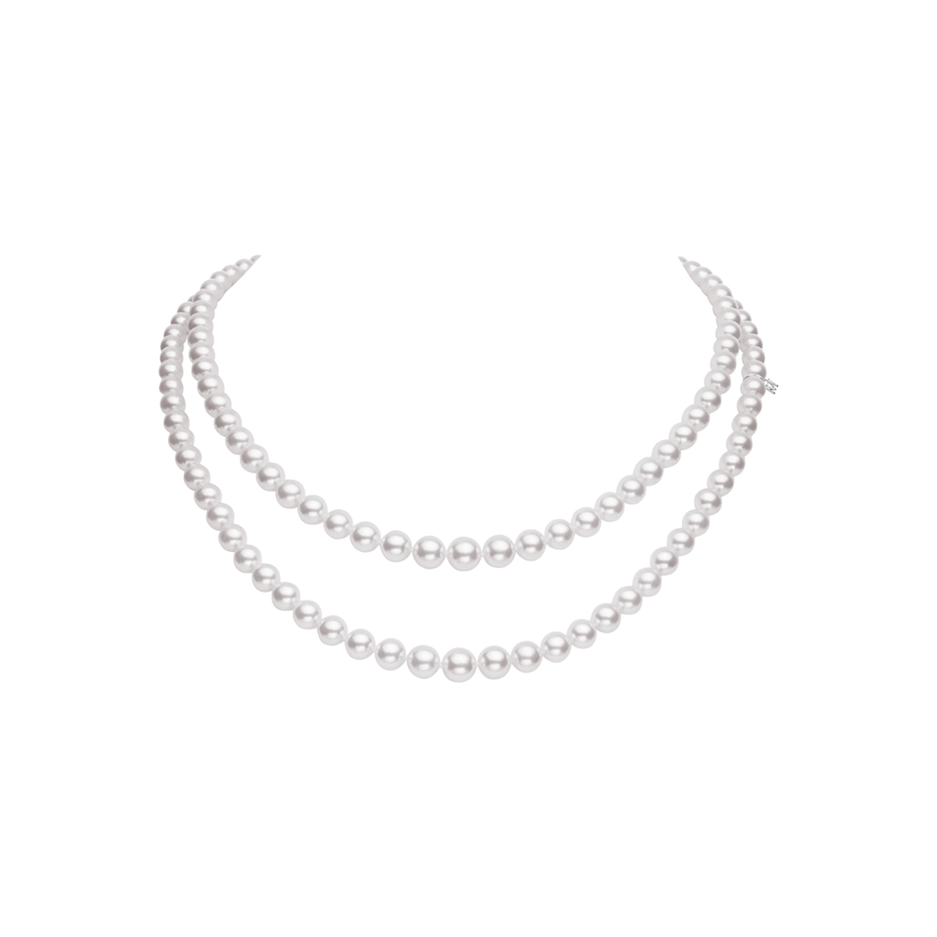 Двухрядное колье Mikimoto из культивированного жемчуга Акоя, белое золото 18 карат. Референс G85820D1WSPEC.