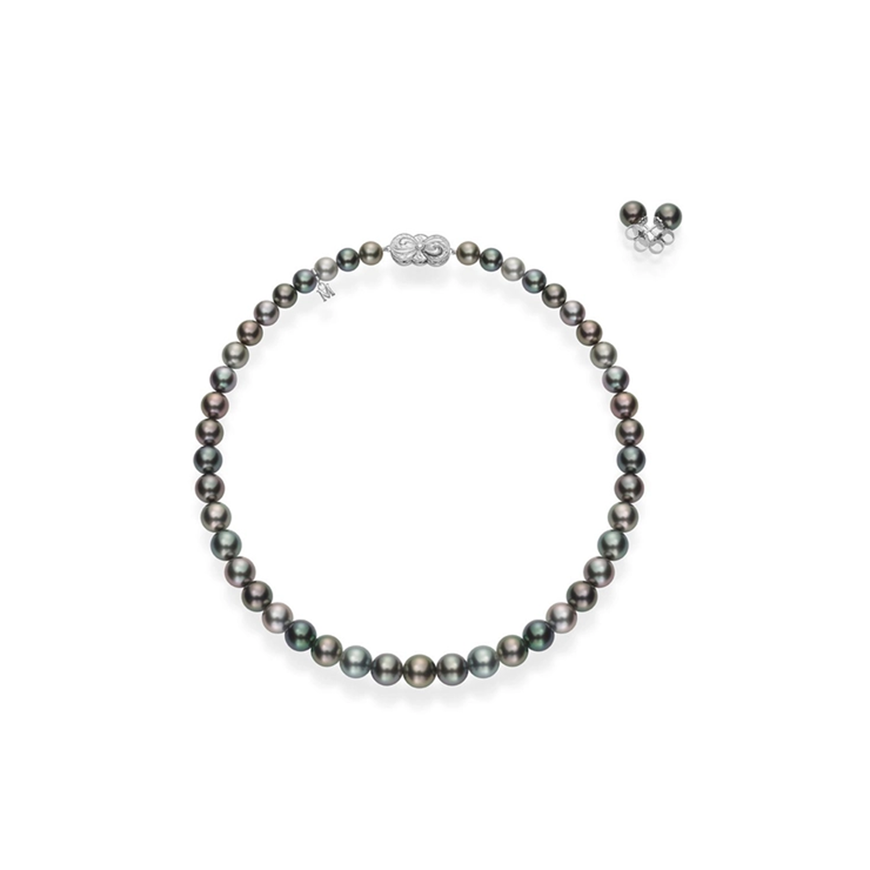 Комплект Mikimoto Ginza Special Edition с многоцветным культивированным чёрным жемчугом Южных морей. Референс MNS10516KRV06020.