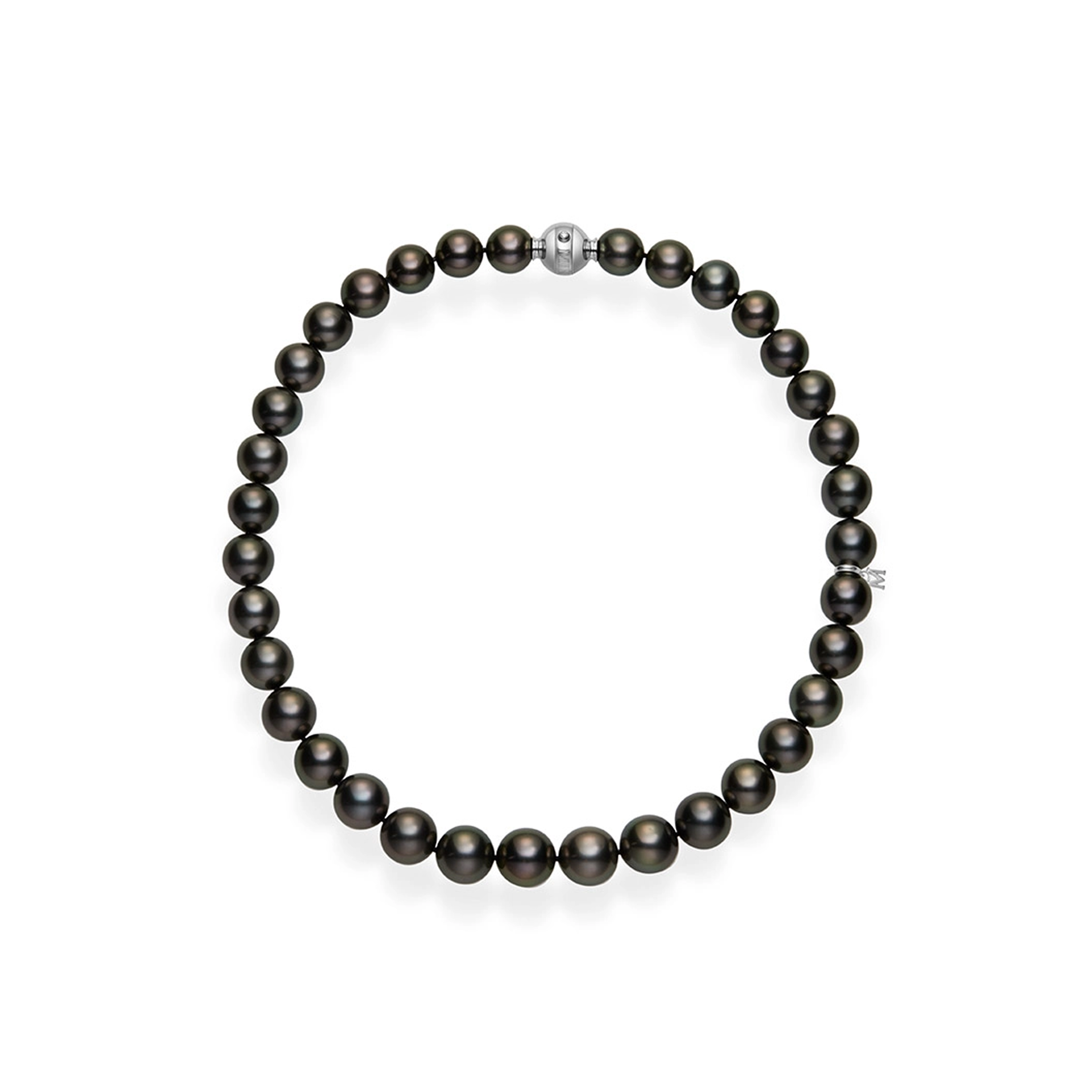 Колье Mikimoto из культивированного чёрного жемчуга Южных морей. Референс MNS11516BRX06154.