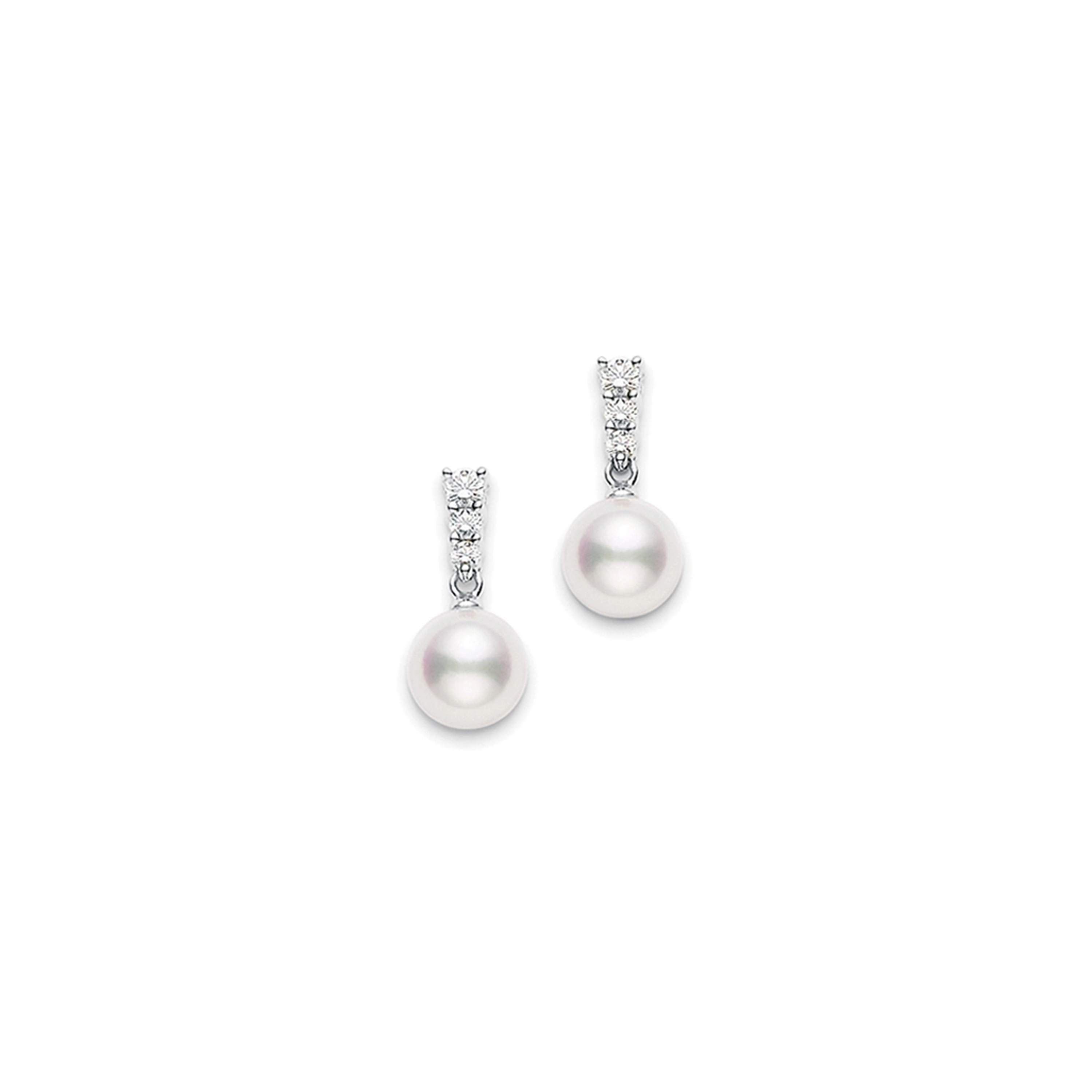 Серьги Mikimoto Morning Dew с культивированным жемчугом Акоя из белого золота 18 карат. Референс MEA10337ADXW.
