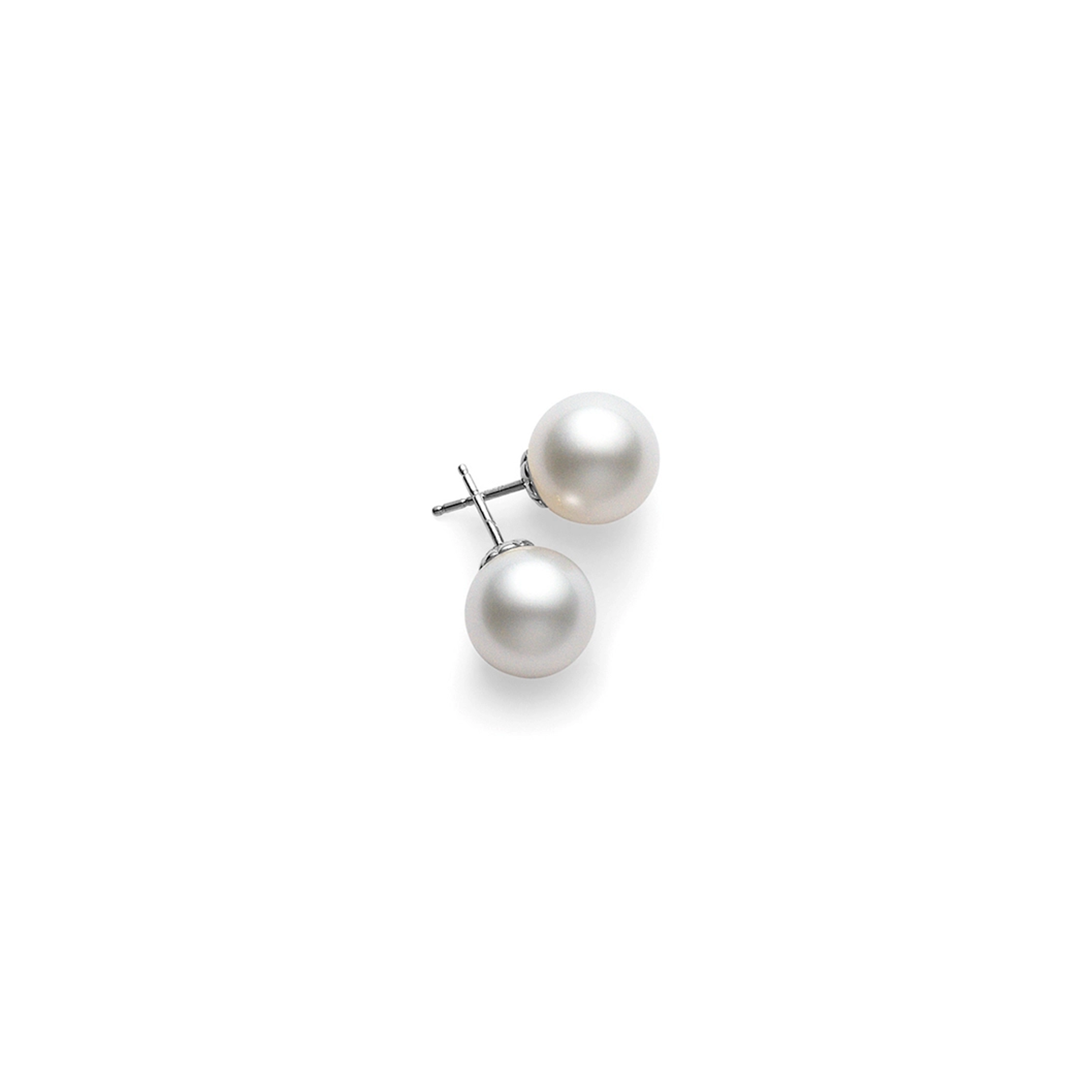 Серьги-пусеты Mikimoto с белым жемчугом Южных морей, белое золото 18 карат