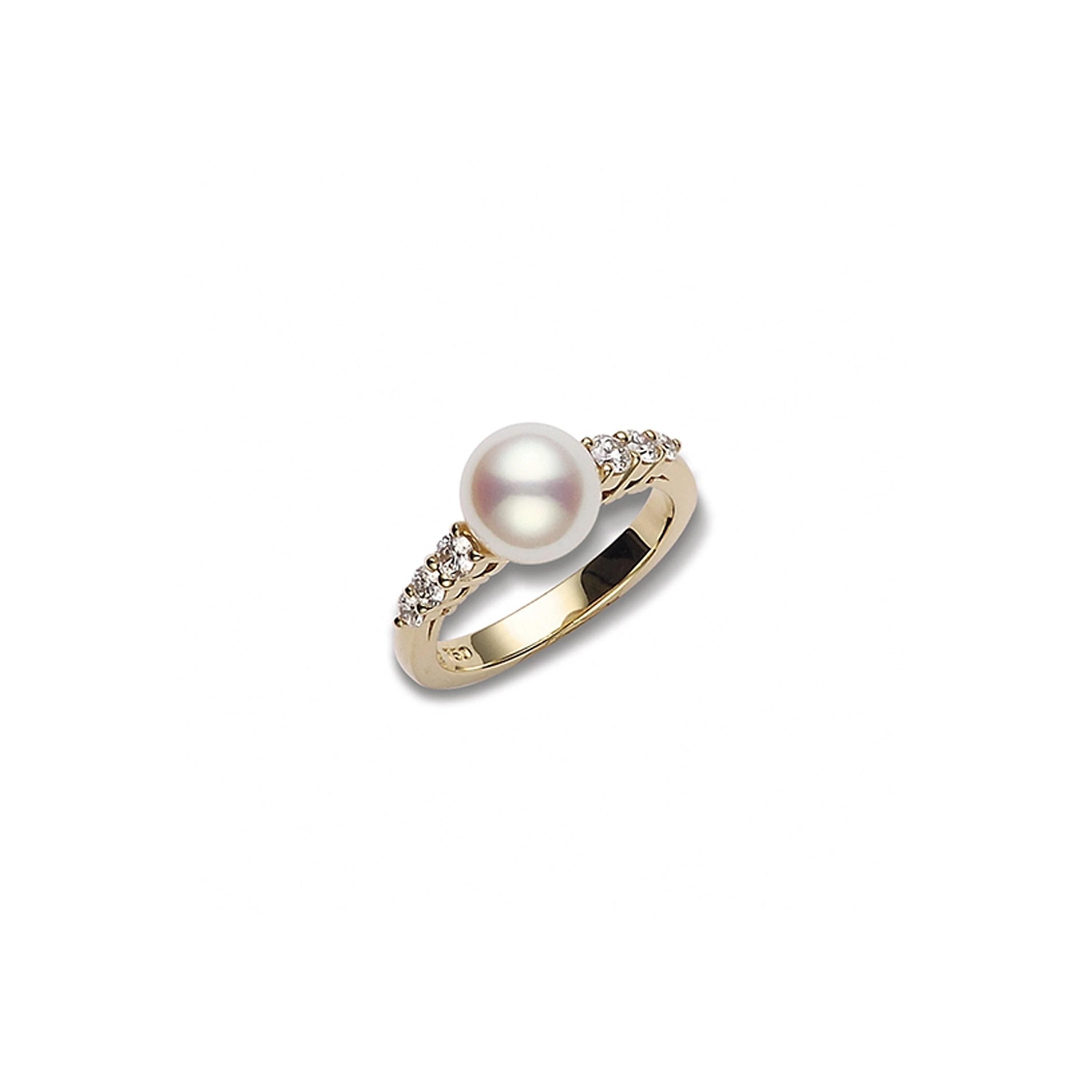 Кольцо Mikimoto Morning Dew с культивированной жемчужиной Акоя, жёлтое золото 18 карат. Референс PRA538DK.