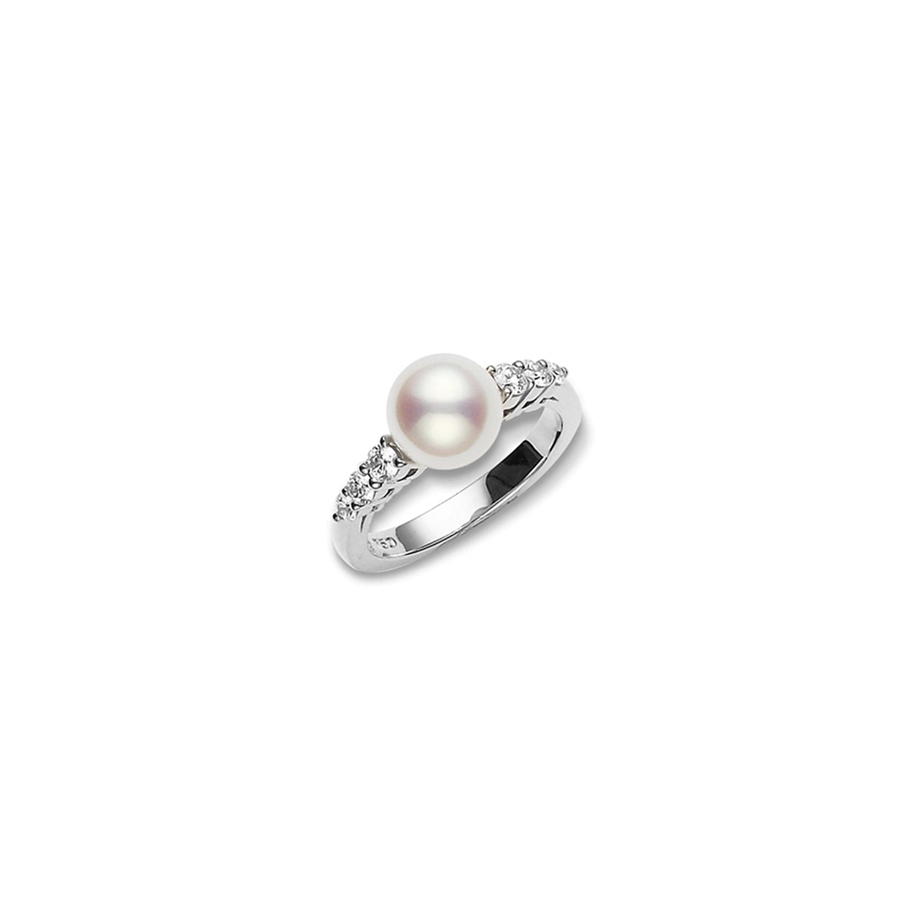 Mikimoto Morning Dew մատանի Ակոյա աճեցված մարգարիտով, 18 կարատանոց սպիտակ ոսկի։ Ռեֆերենս՝ PRA538DW։