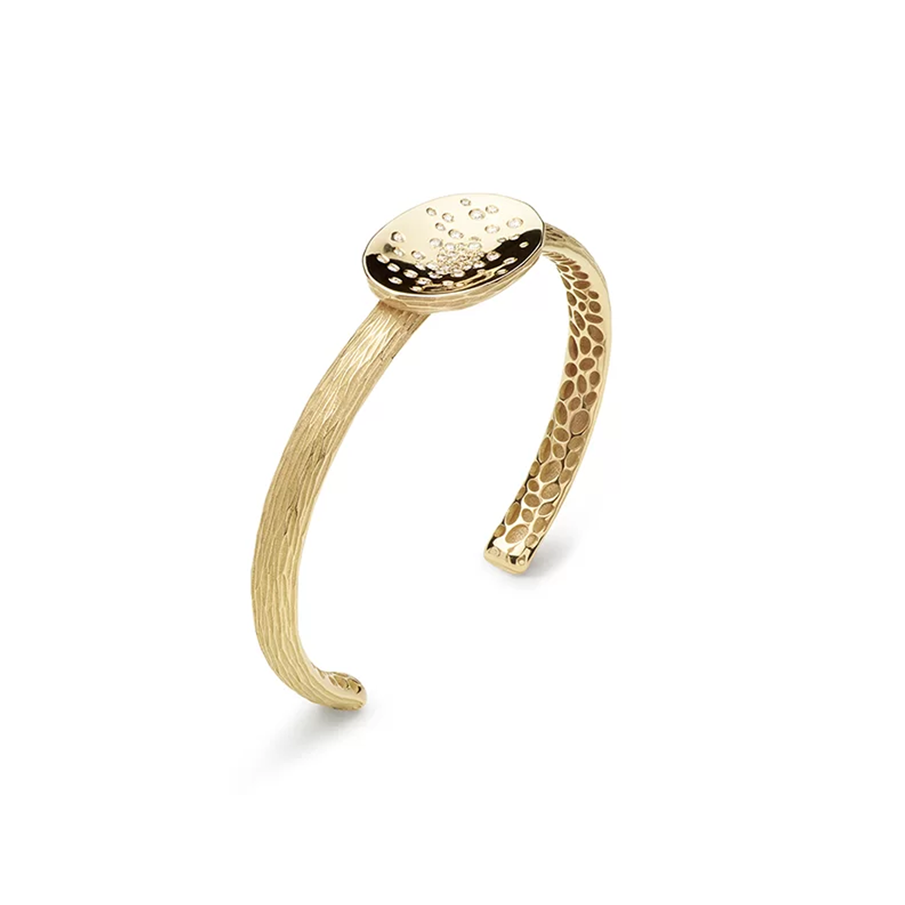 Antonini Milano լավային հարդարմամբ Etna ապարանջան՝ 18 կարատ դեղին ոսկուց, ադամանդներով։ Ռեֆերենս՝ B0181G01-S։ L’Orange Gold, Երևան։
