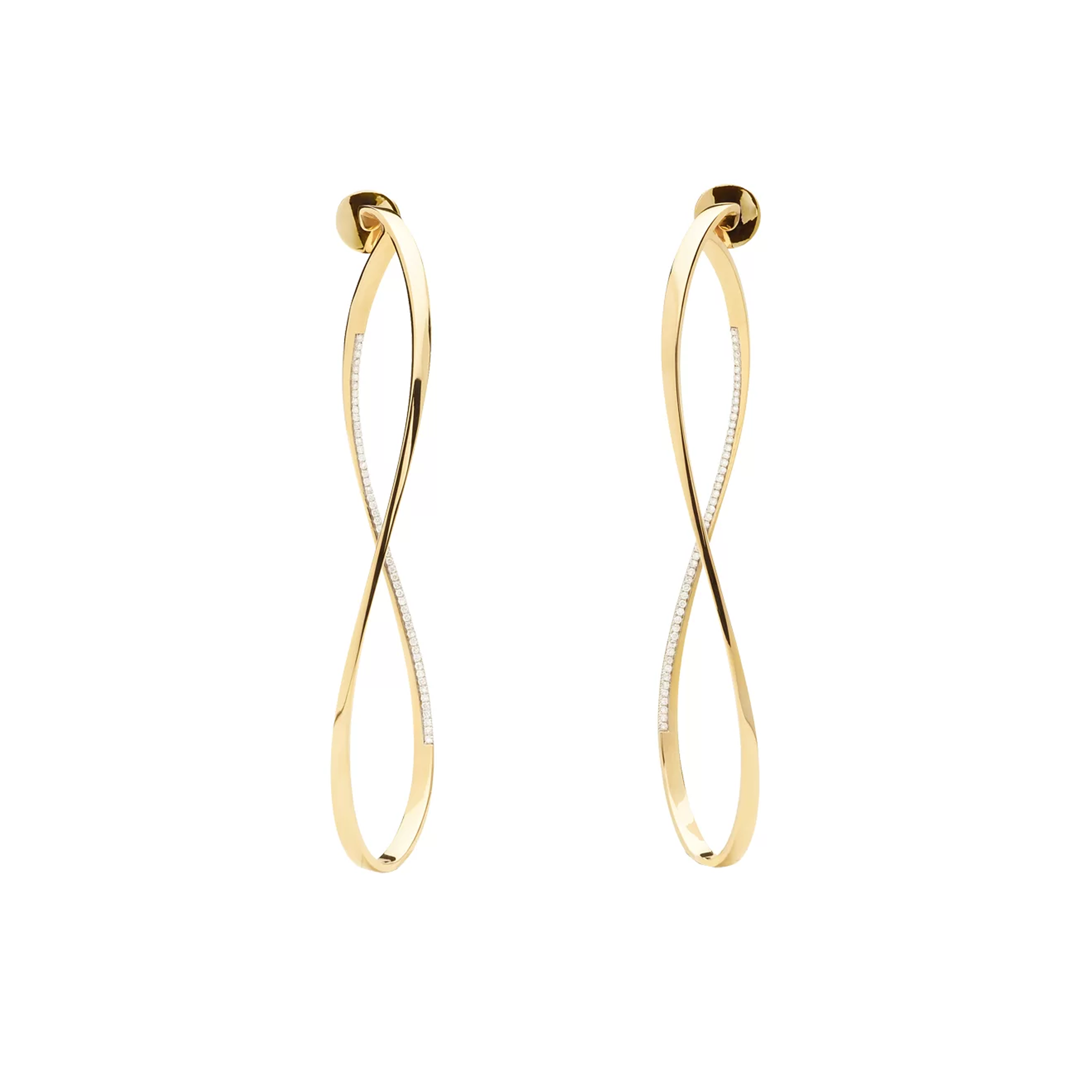 Серьги Siracusa XXL Antonini Milano из желтого золота 18 карат с бриллиантами. Референс O0160G01.