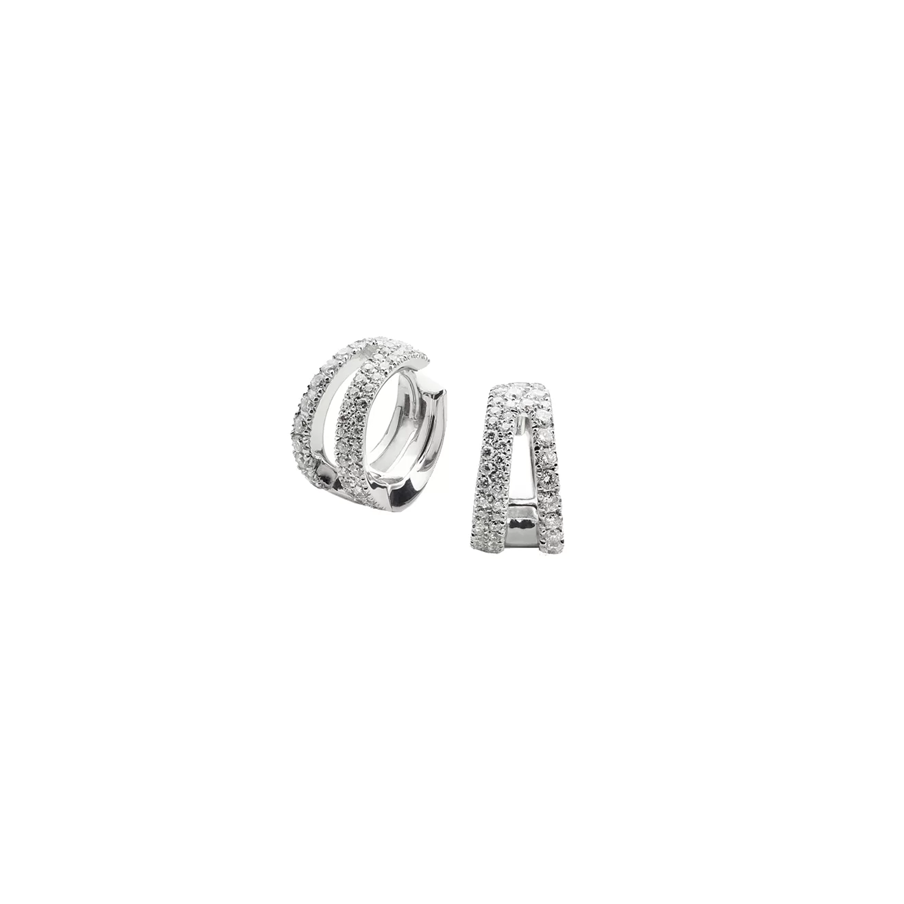 Antonini Milano Siracusa փոքր ականջօղեր՝ 18 կարատ սպիտակ ոսկուց, ադամանդներով։ Ռեֆերենս՝ O0162B1։ L’Orange Gold, Երևան։
