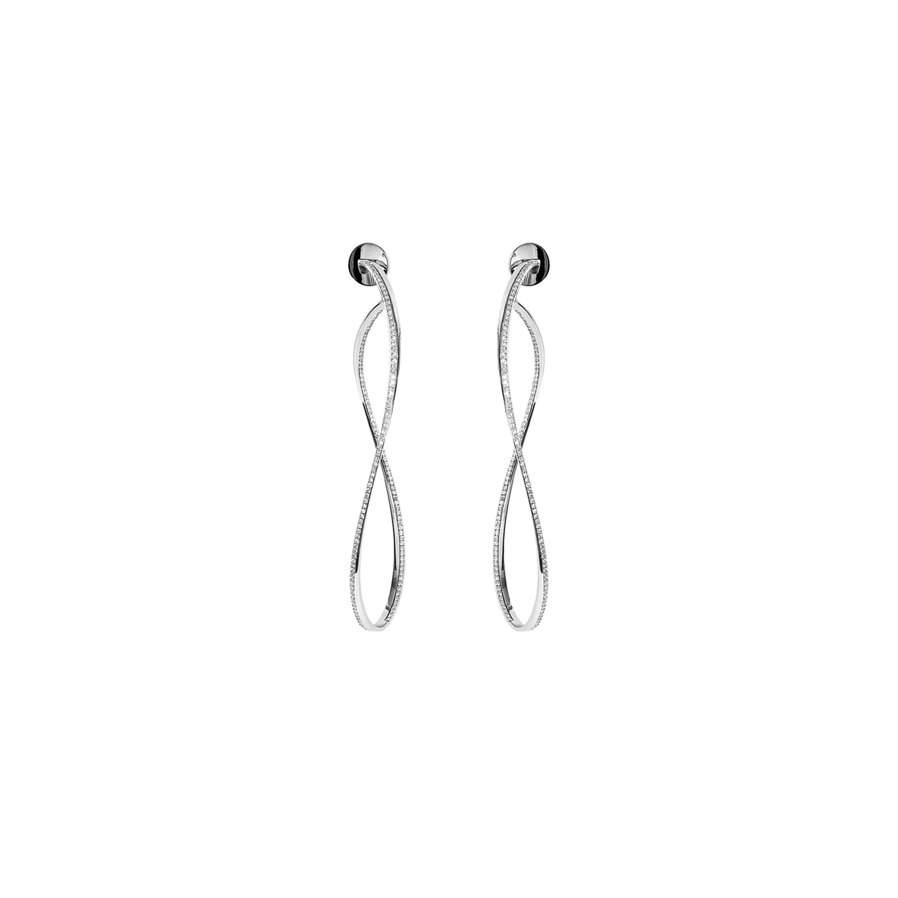 Antonini Milano Siracusa XL ականջօղեր՝ 18 կարատ սպիտակ ոսկուց, ադամանդներով։ Ռեֆերենս՝ O0164B1։ L’Orange Gold, Երևան։