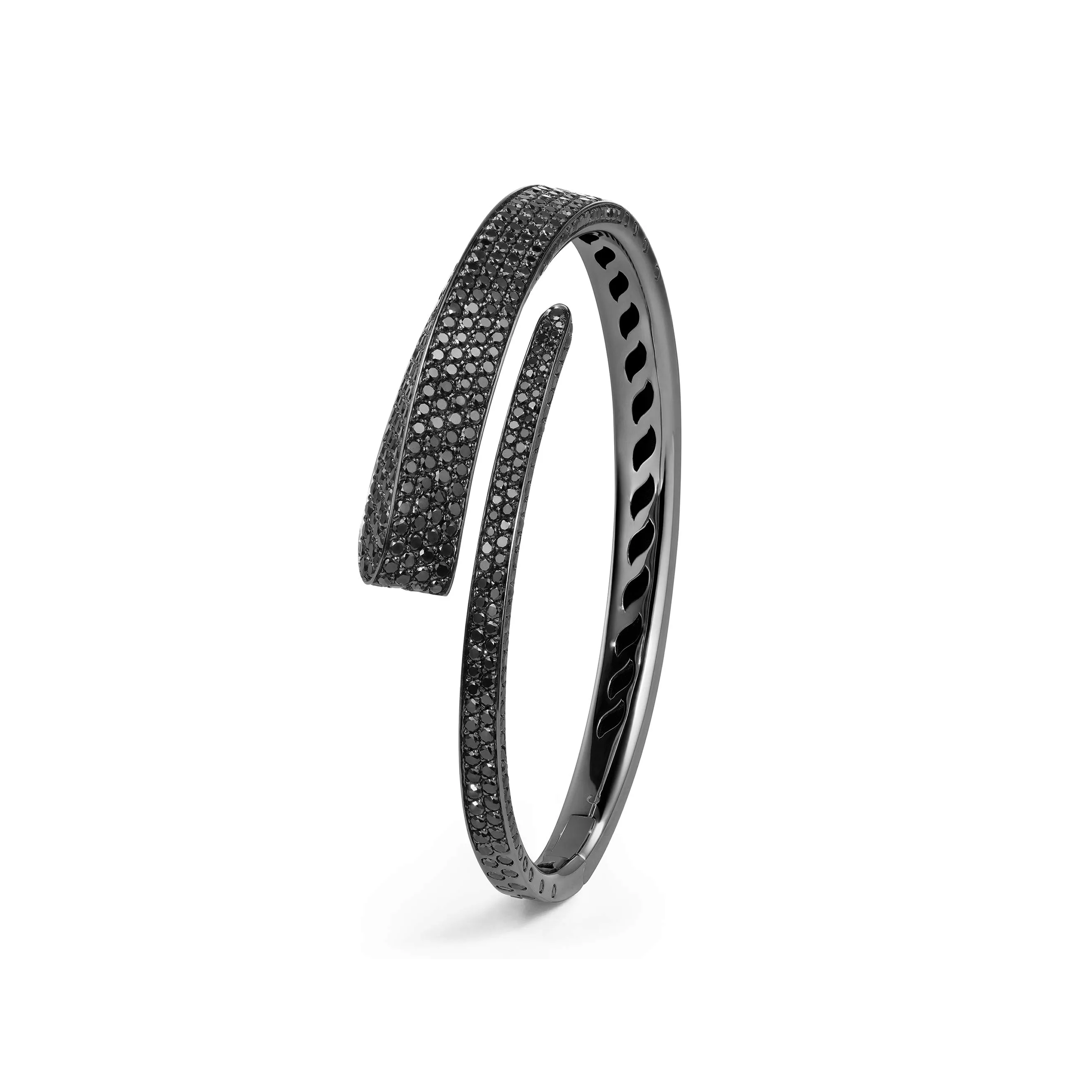 Браслет Crivelli LIKE Regular Full Pavé Black Tie из черненого золота с черными бриллиантами. Референс 000-4537BK-NS.