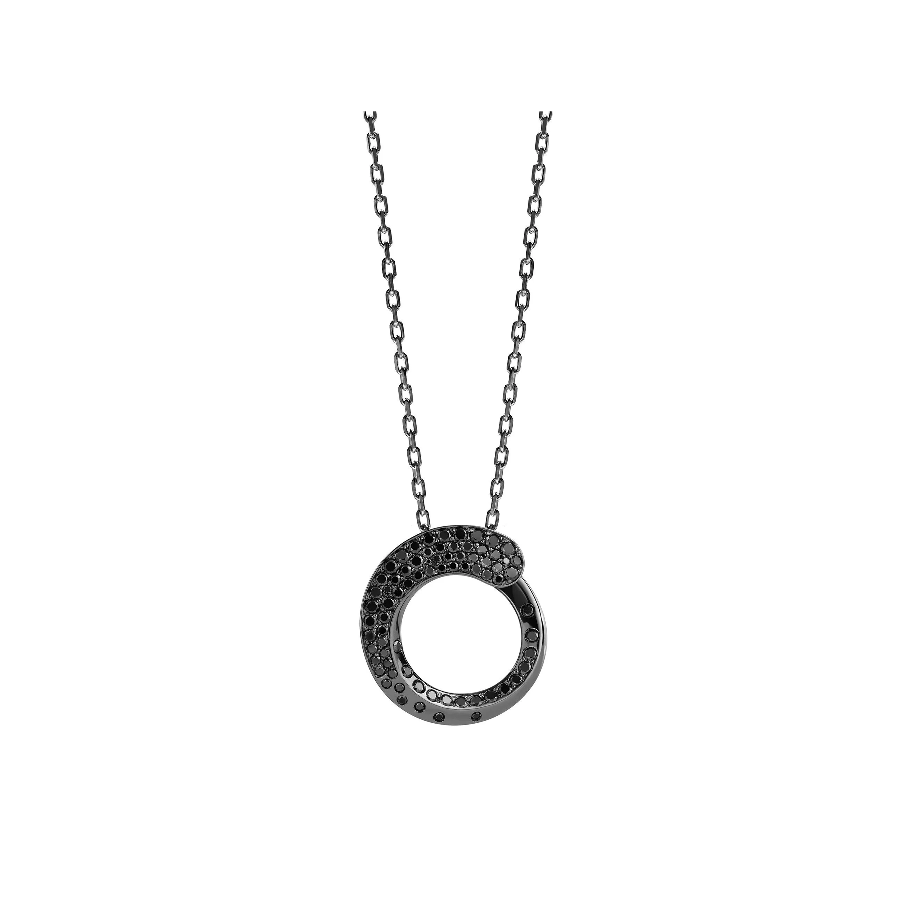 Колье Crivelli LIKE Regular Black Tie из черненого золота с черными бриллиантами. Референс 000-4549BK-NS.