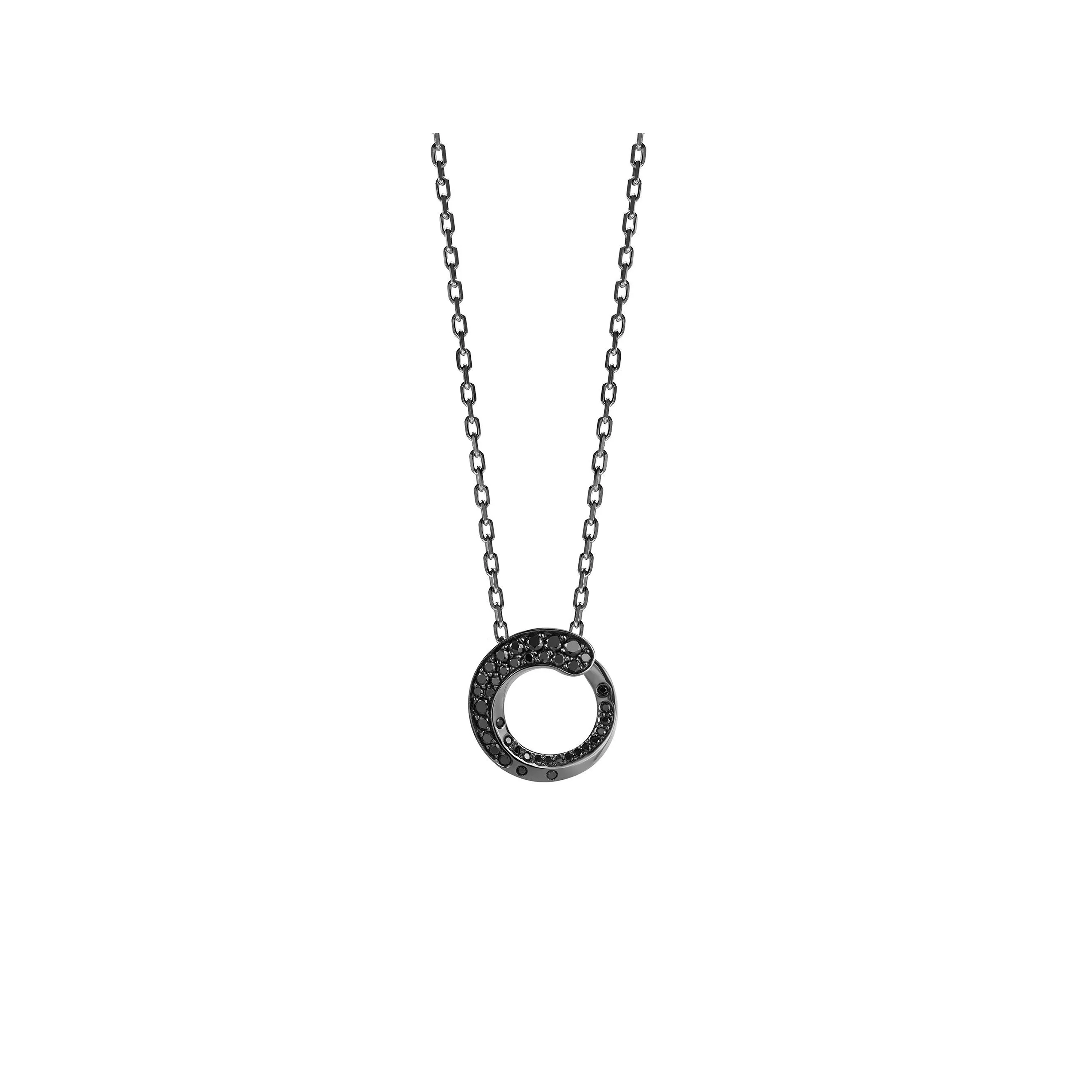 Колье Crivelli LIKE Slim Black Tie из черненого золота с черными бриллиантами. Референс 000-4296BK-NS.