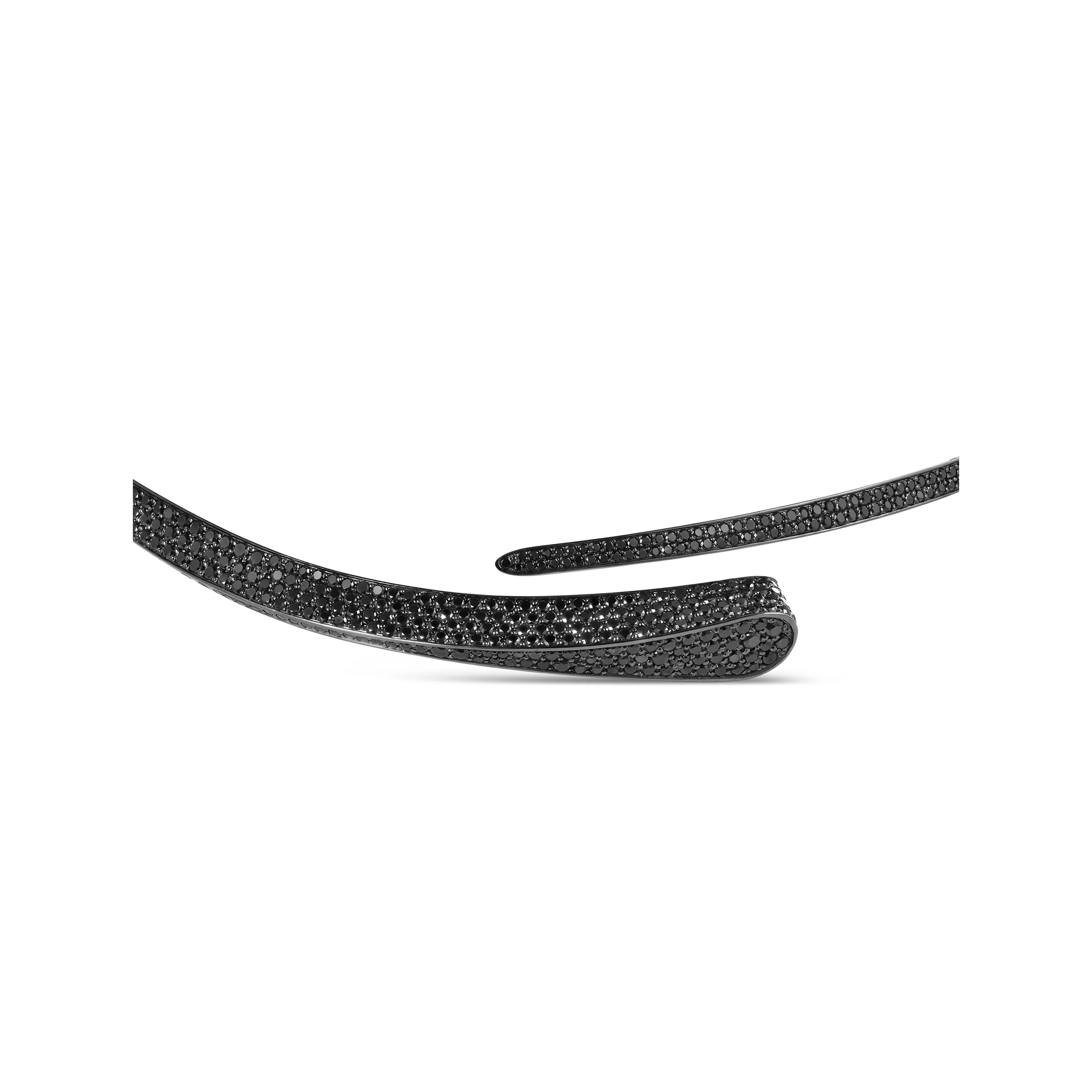 Чокер Crivelli LIKE Regular Full Pavé Black Tie из черненого золота с черными бриллиантами. Референс 000-4462BK-NS.