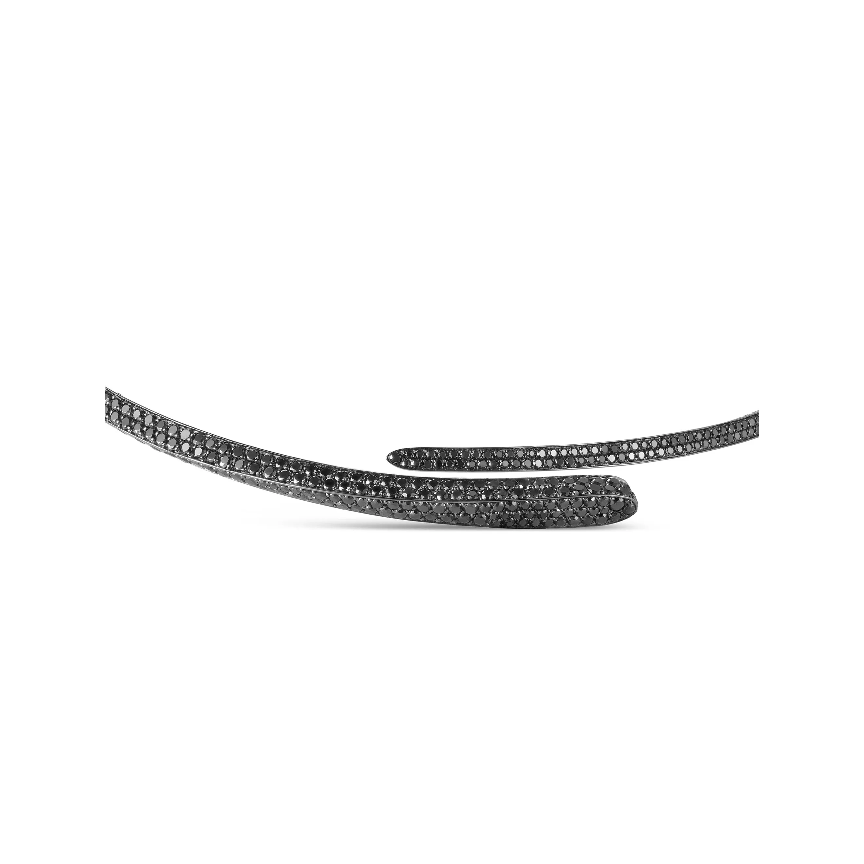 Чокер Crivelli LIKE Slim Full Pavé Black Tie из черненого золота с черными бриллиантами. Референс 000-4538BK-NS.