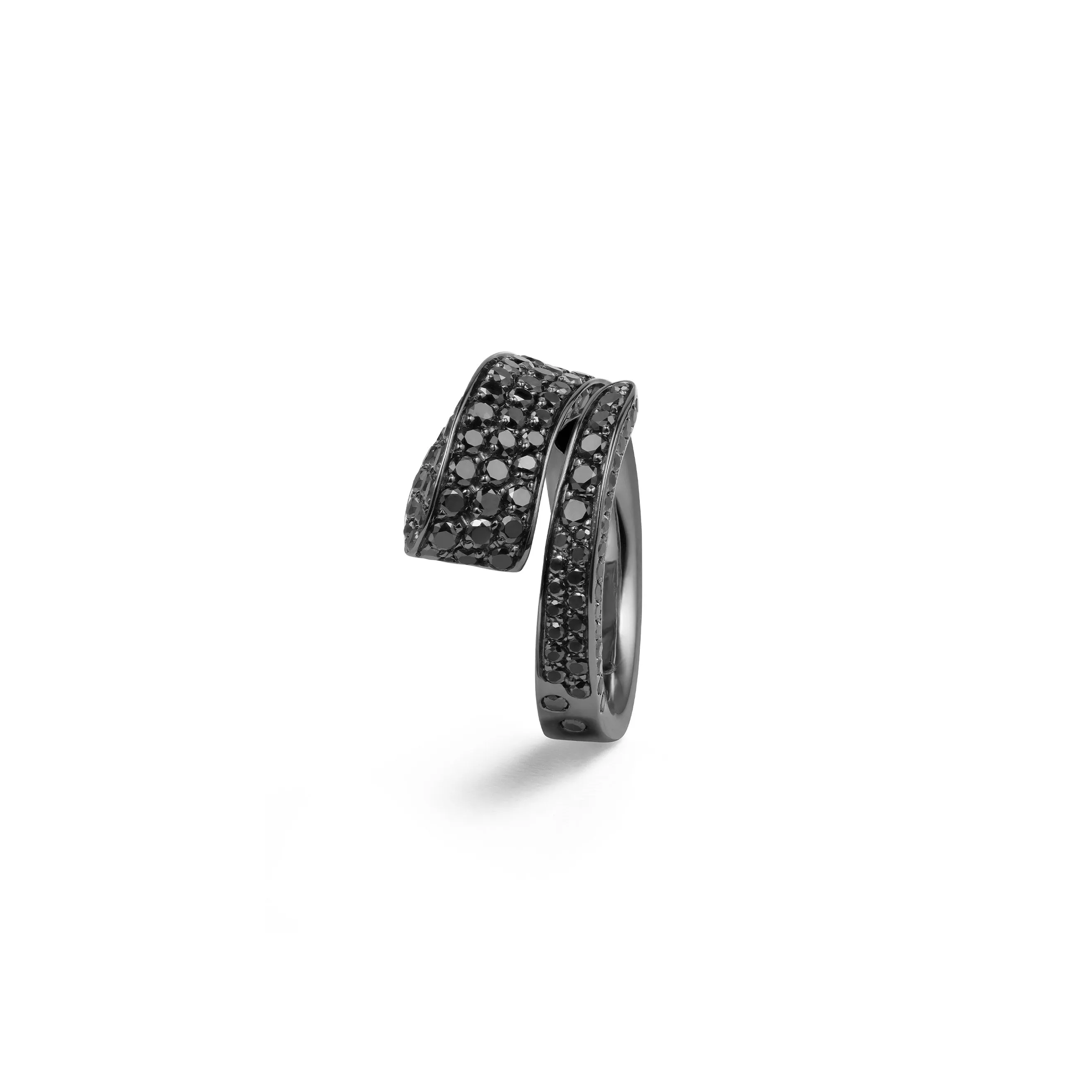 Crivelli LIKE Regular Full Pavé Black Tie մատանի՝ սևացված ոսկուց, սև ադամանդներով։ Ռեֆերենս՝ 000-4536BK-NS։