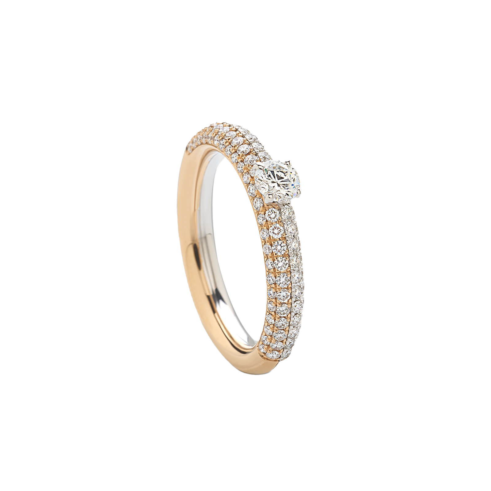 Кольцо Giorgio Visconti Light из белого и розового золота с бриллиантами. Референс A16783. Ювелирный бутик L’Orange Gold, Ереван.