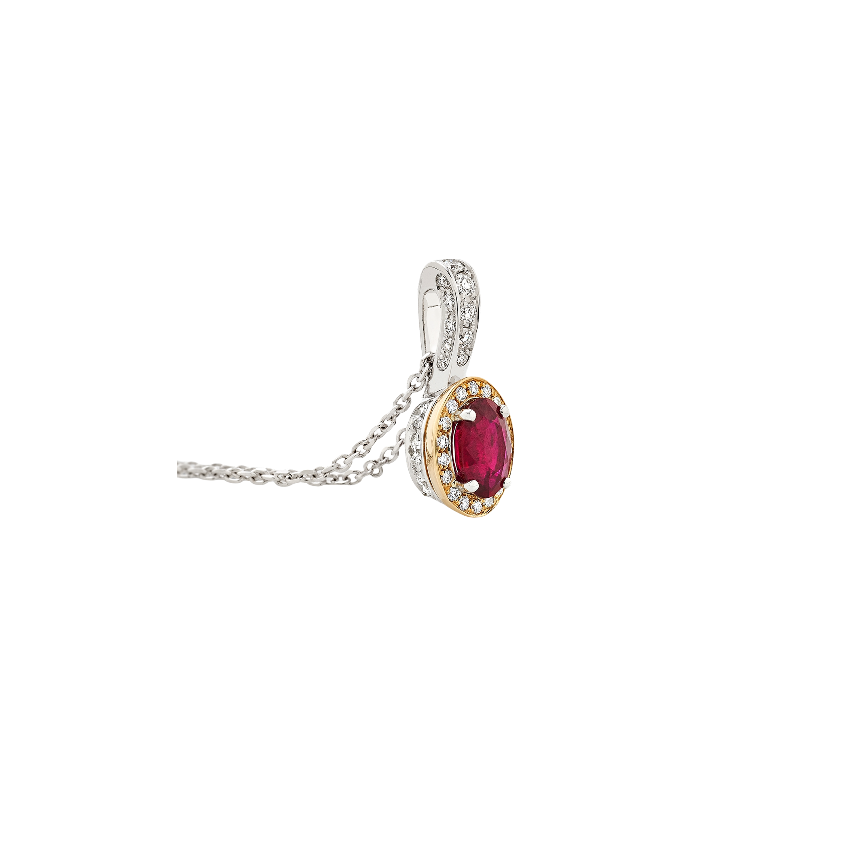 Колье Giorgio Visconti из белого и розового золота с бриллиантами и рубином. Референс G39333AR. Ювелирный бутик L’Orange Gold, Ереван.