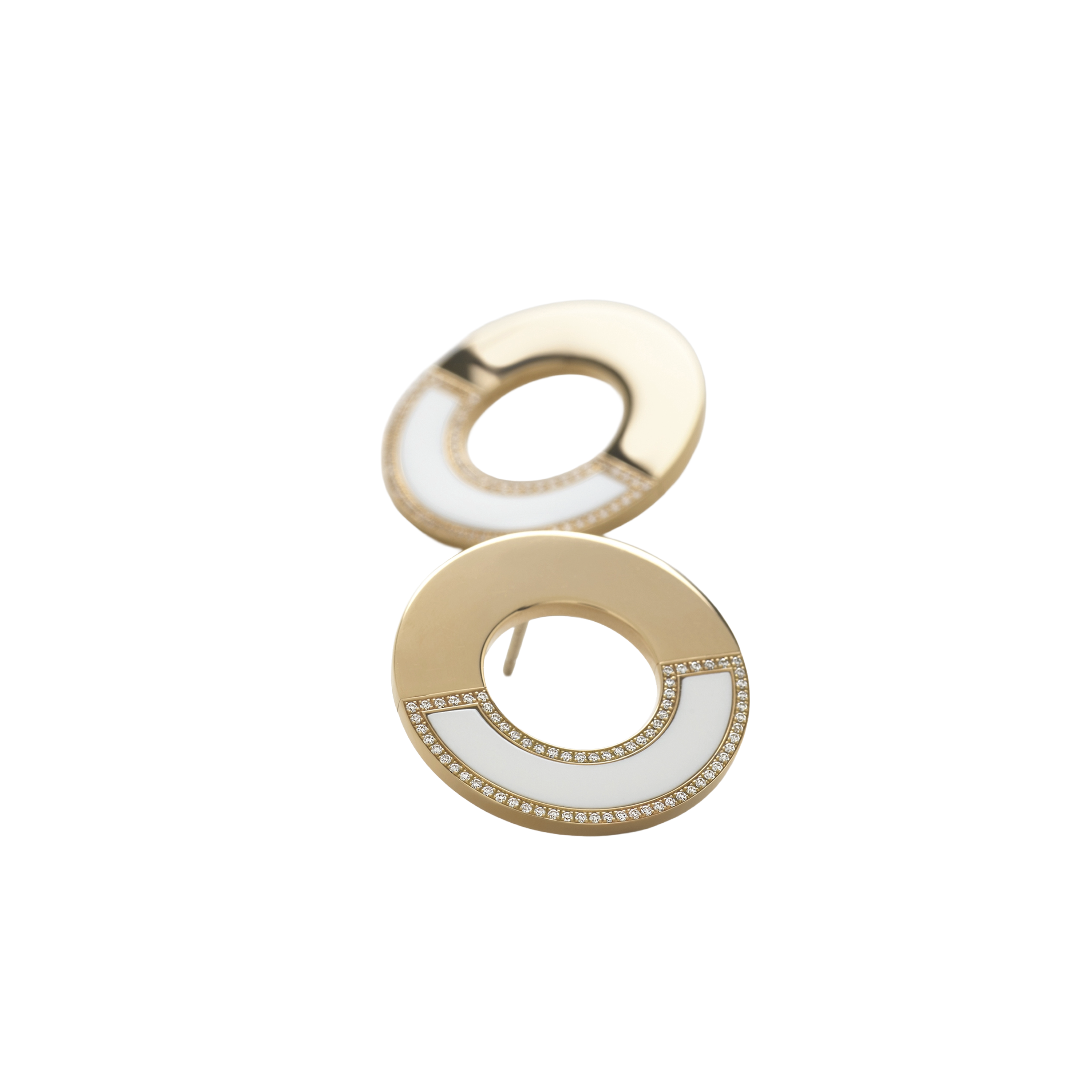 Серьги Giorgio Visconti Harmonie из розового золота с бриллиантами и коголонгом. Референс B38975A. Ювелирный бутик L’Orange Gold, Ереван.
