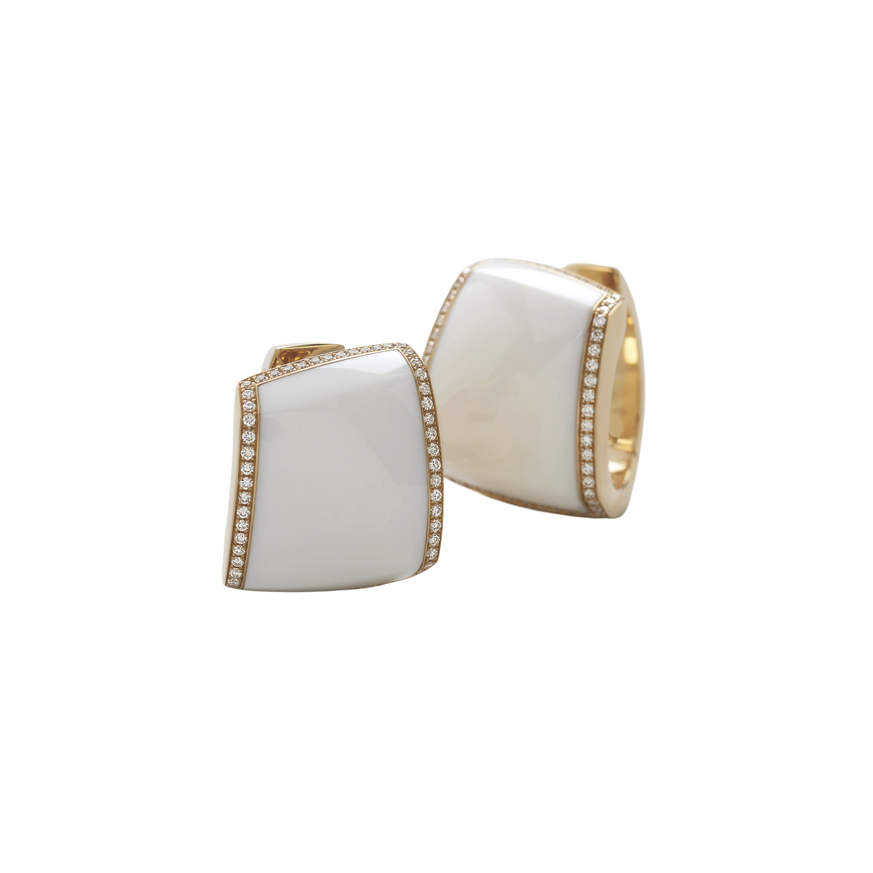 Серьги Giorgio Visconti Charme из розового золота с бриллиантами и коголонгом. Референс B39094A. Ювелирный бутик L’Orange Gold, Ереван.