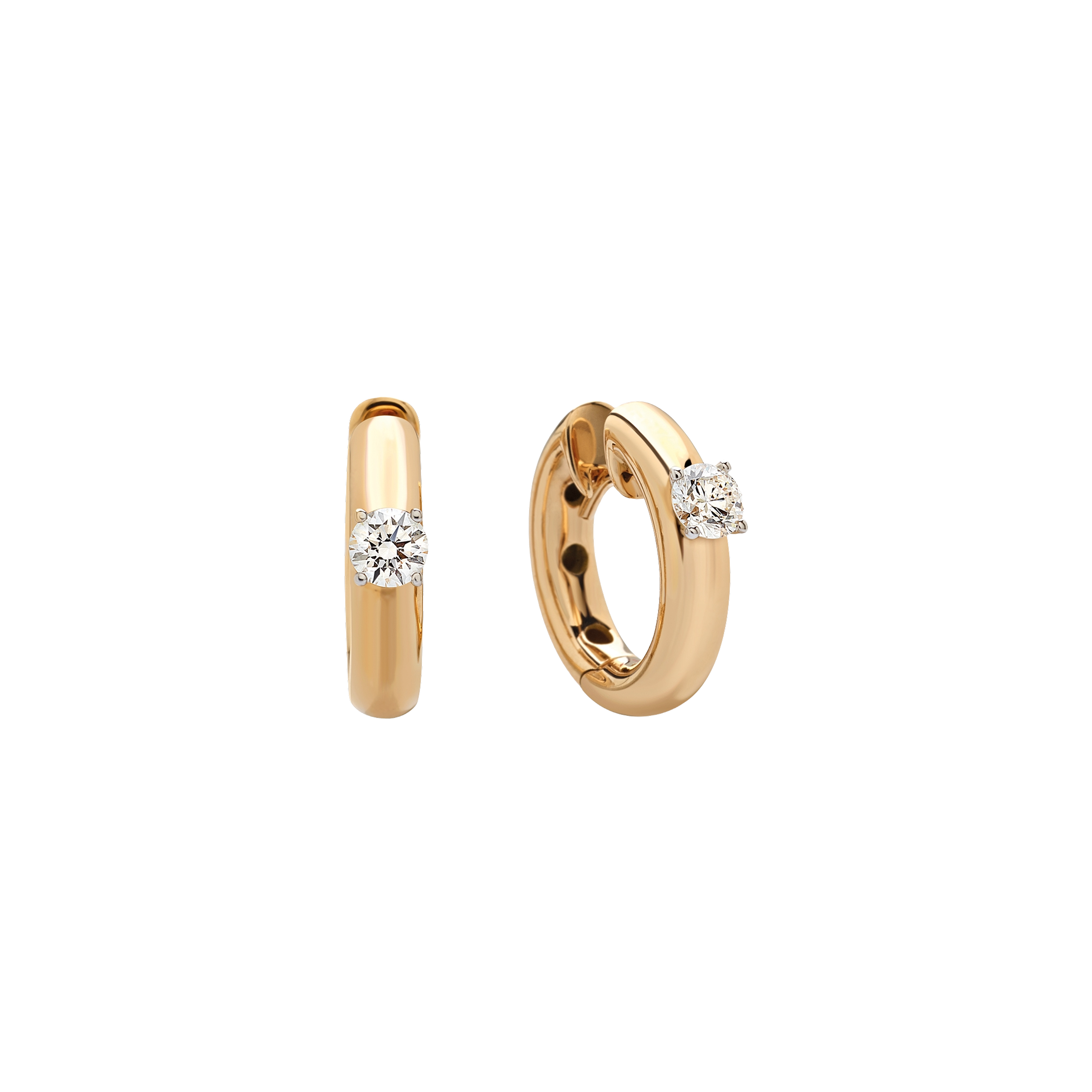 Серьги Giorgio Visconti Light в форме колец из розового золота с бриллиантами. Референс B39171. Представлено в ювелирном бутике L’Orange Gold в Ереване.