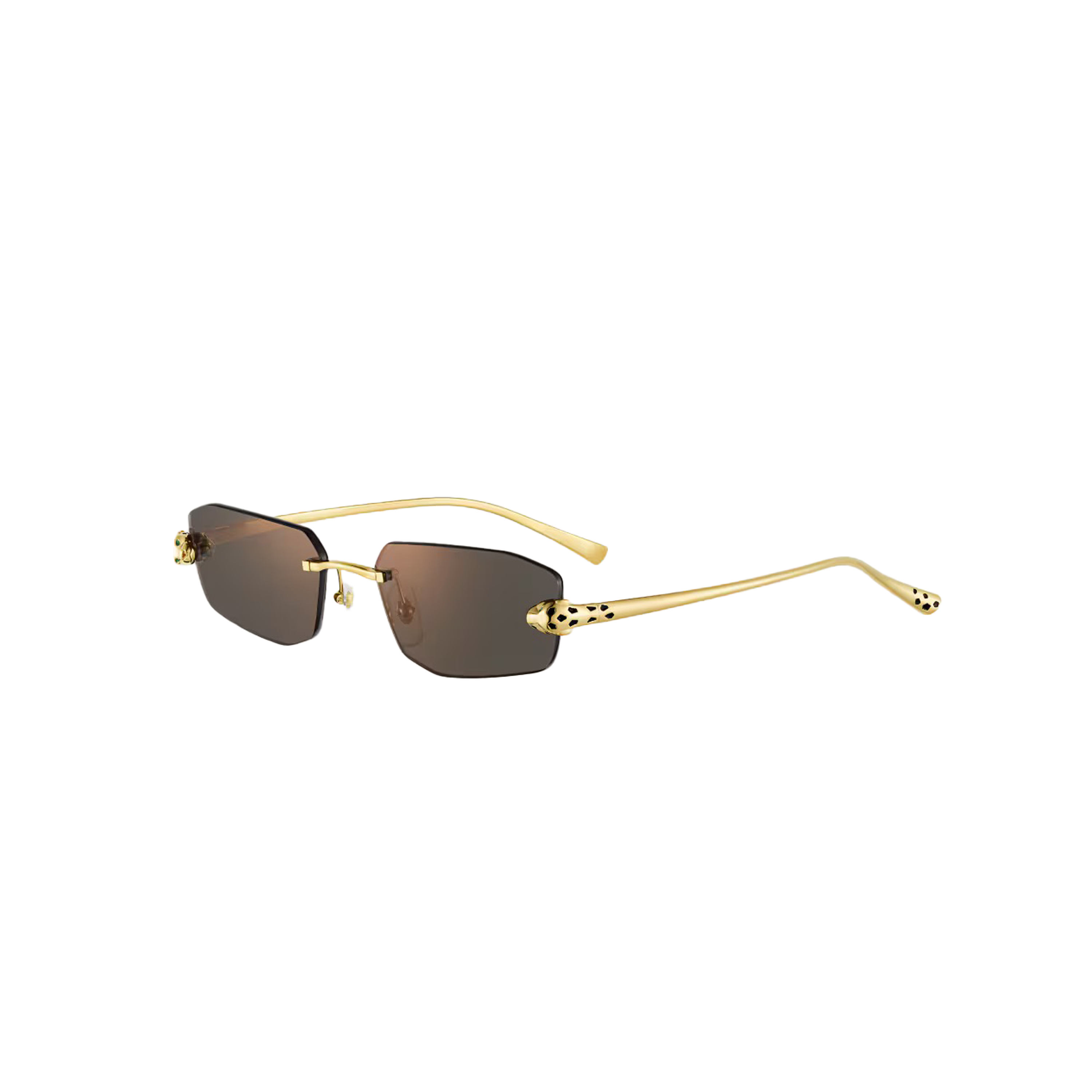 Cartier CRESW00686 արևային ակնոց շրջանակազերծ ոսկեգույն շրջանակով և մոխրագույն ոսպնյակներով, 56 մմ