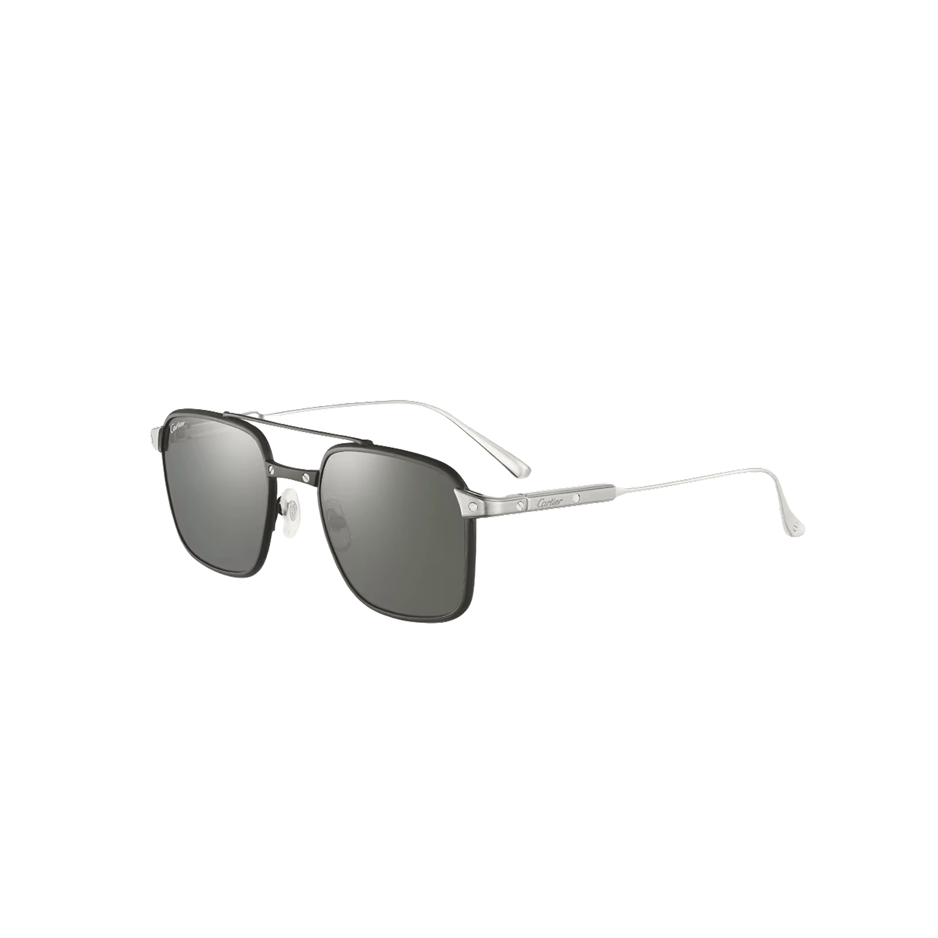 Солнцезащитные очки Cartier CRESW00794 с титановой оправой, черными PVD-деталями и черными поляризационными линзами, 54 мм