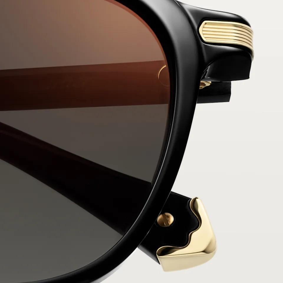 Cartier Première sunglasses CRESW00733, black acetate, gray lenses